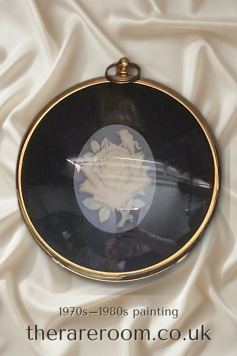 Vintage Peter Bates 1970s Gold-Tone Miniature Wall Plaque Rose Cameo Floral UK — pinterest