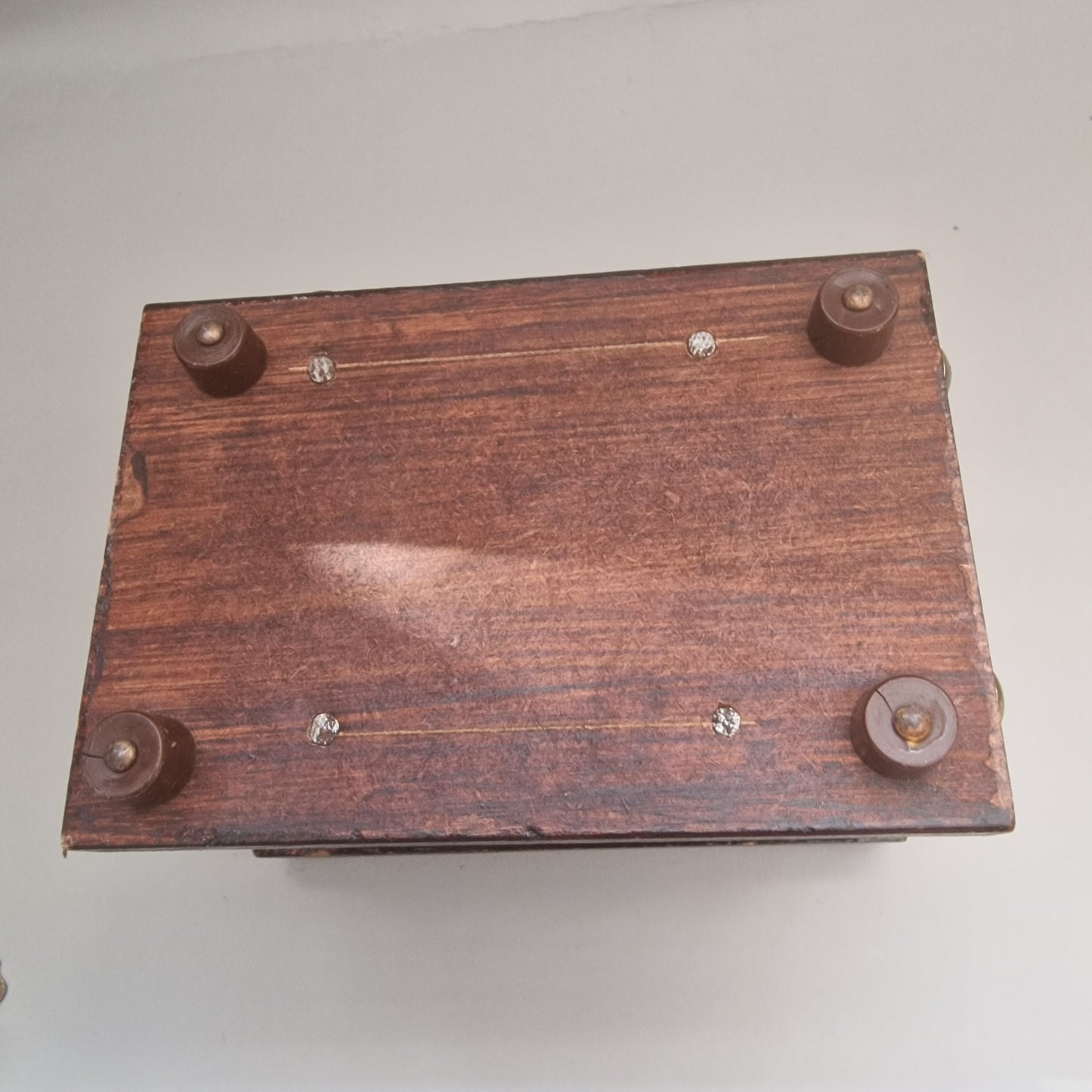 Vintage Wooden Brass Studded Jewellery Box Handcrafted Indian Geometric Storage – photo 8