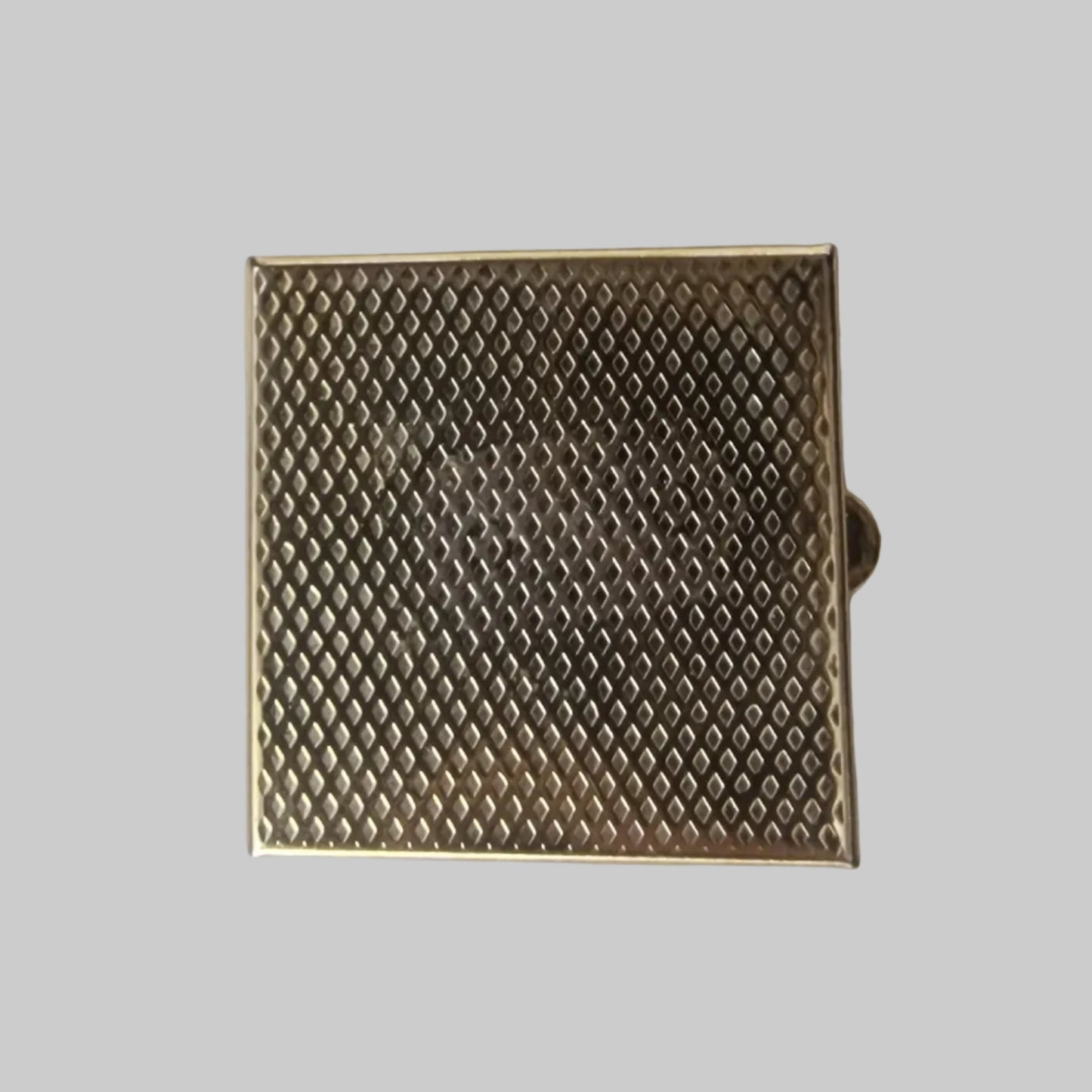 Vintage 1970s Gold-Tone Enamel Pill Box Nazareth Israel Holy Land Souvenir UK