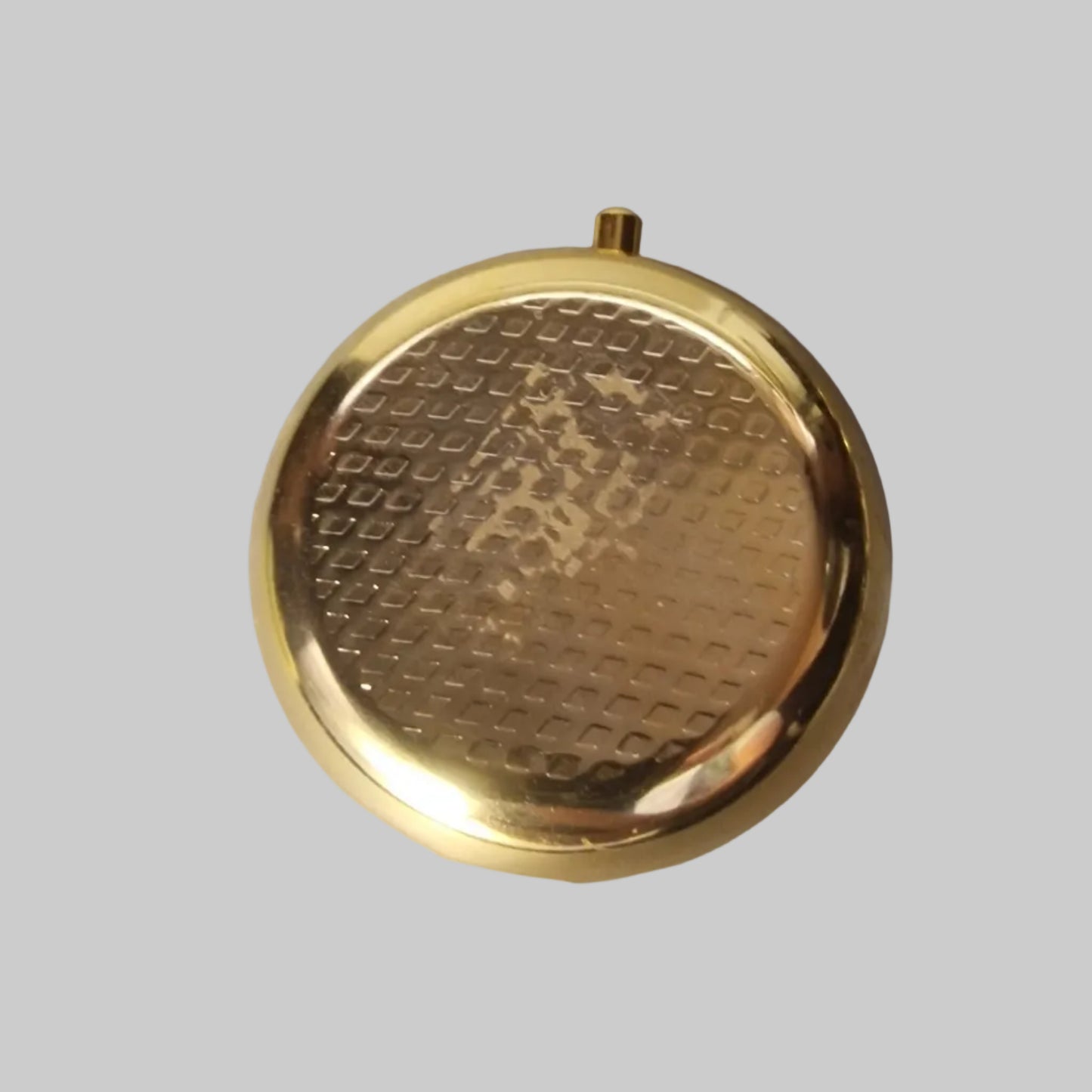 Vintage 1970s Gold-Tone Enamel Pill Box Sea Of Galilee Holy Land Souvenir Pin