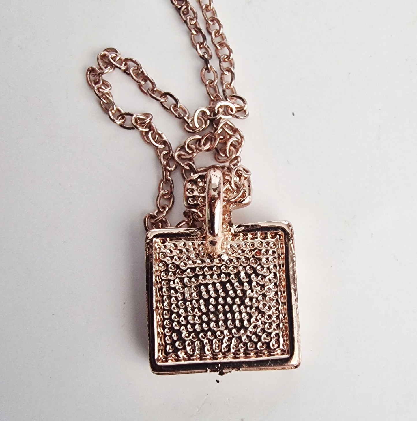 Vintage 1990s Gold-Tone Rhinestone Necklace No 5 Perfume Bottle Figural Costume – photo 4
