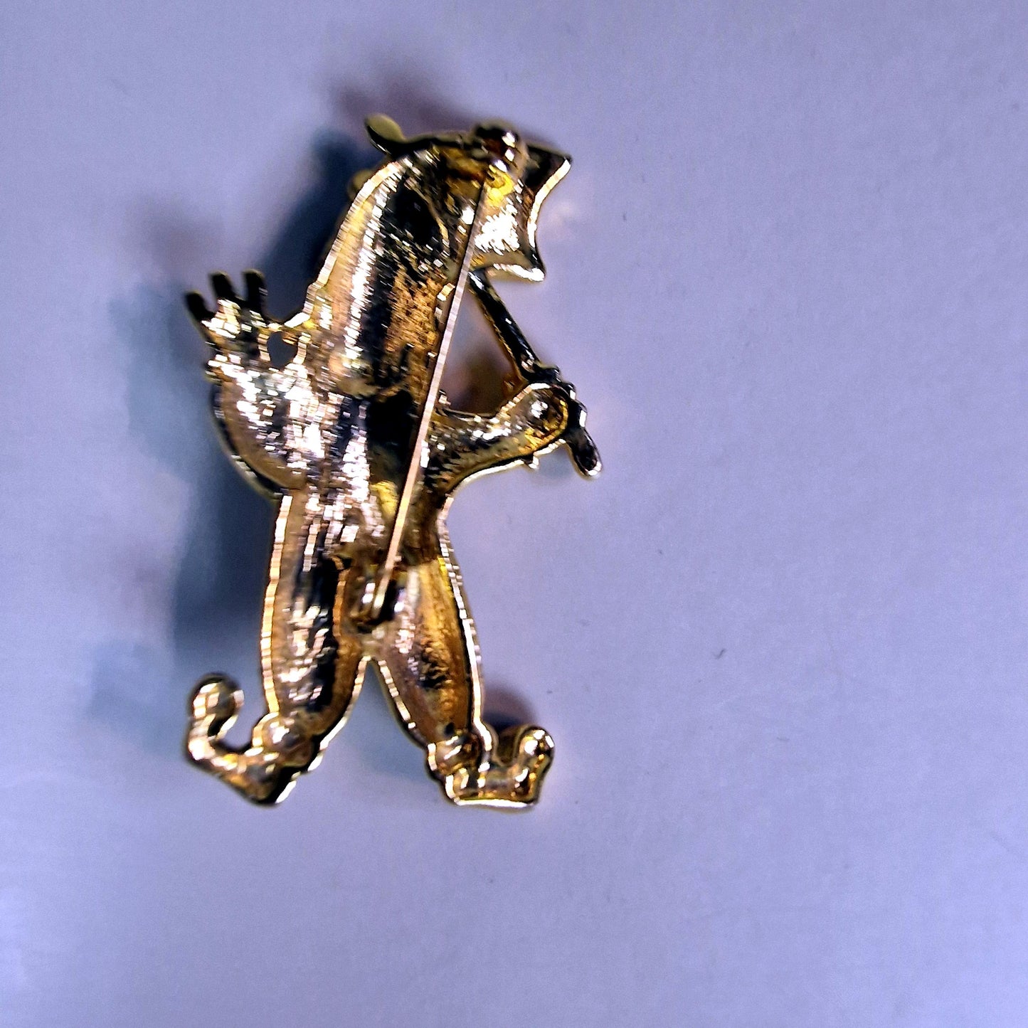 Vintage Gold-Tone Enamel Clown Jester Brooch Figural Rhinestone Lapel Pin Retro – photo 2