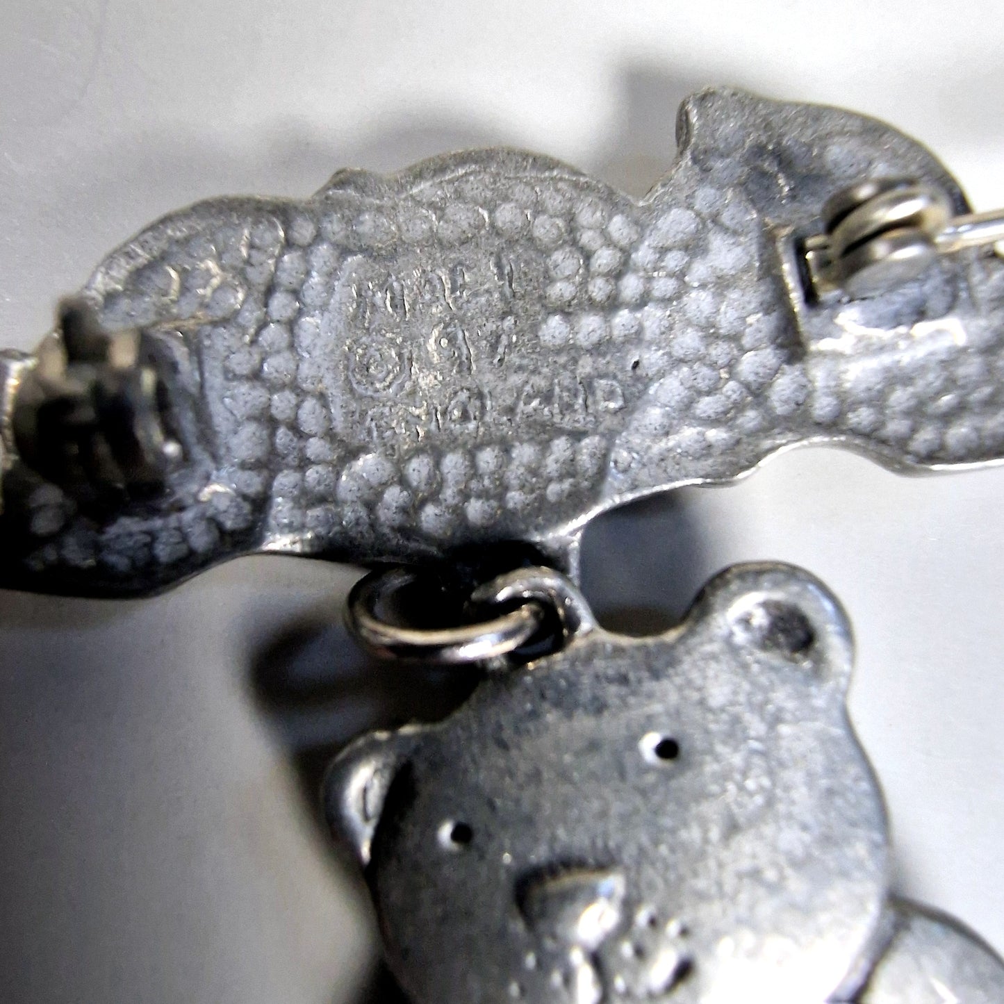 Vintage Mali of England 1980s 1990s Silver-Plated Bear Brooch Figural Animal UK
