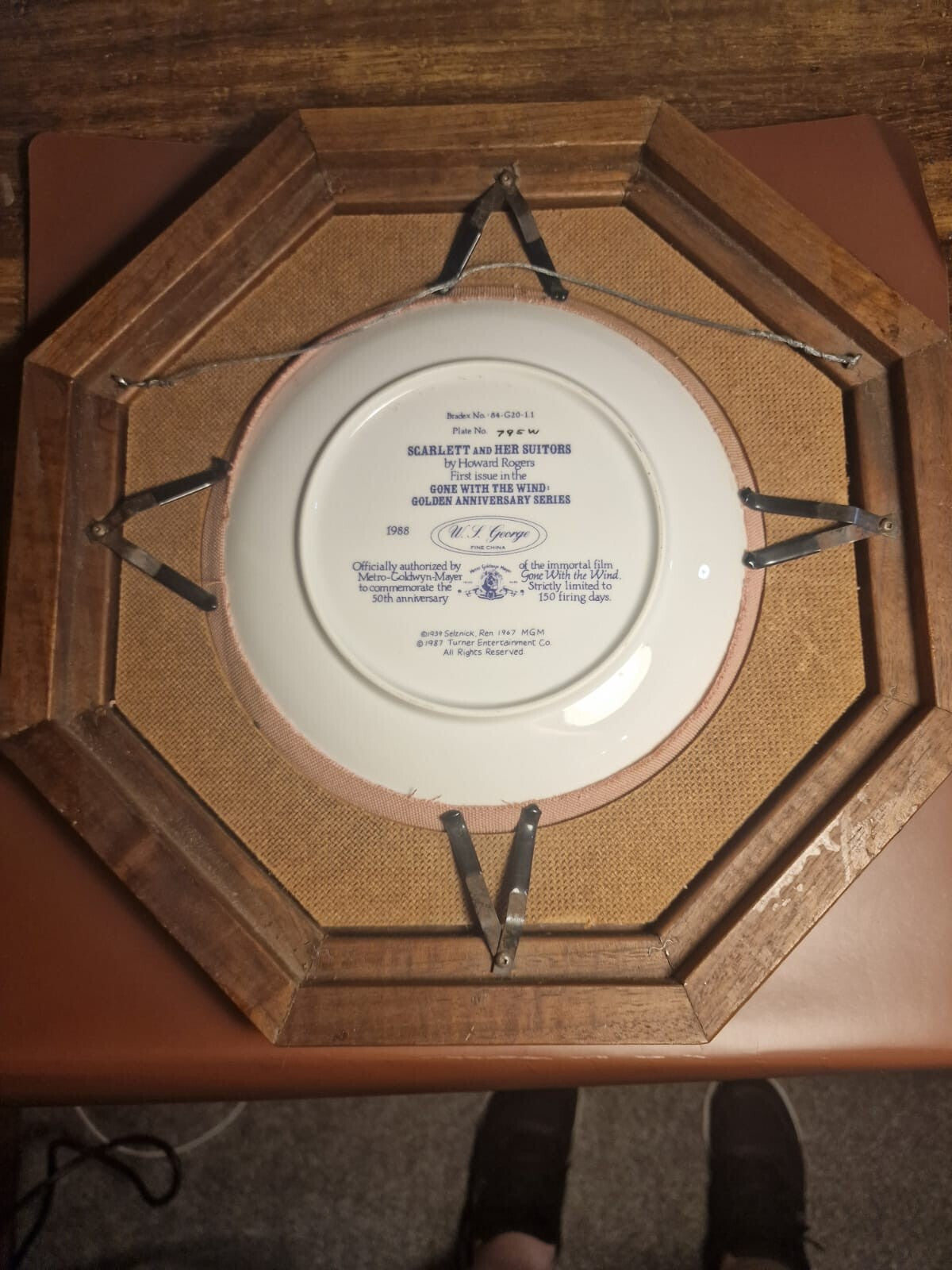 Scarlett and Her Suitors W.S. George Collector Plate in Frame (1988) Limited Ed – photo 3