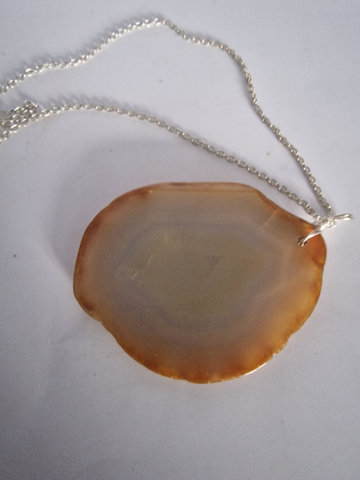 Natural Agate Slice Pendant Necklace, Wire Wrapped Boho Jewellery, Gemstone Jewellery of Shrewsbury, Artisan Stone Pendant, Gift Boxed – photo 8