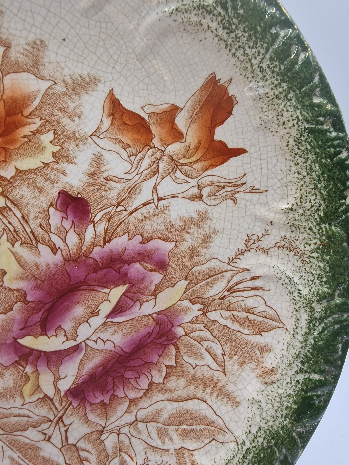 Antique Myott Son and Co Porcelain Plate, Dudley Peony Floral Pattern, Victorian English Pottery 1894-1902, Decorative Display Plate – photo 4