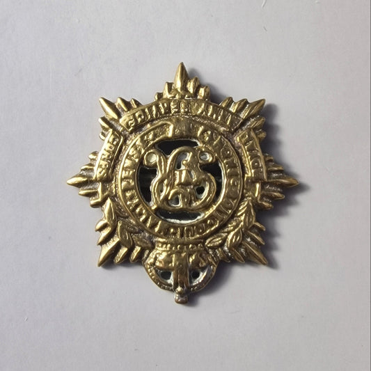 Vintage Bronze-Tone Military Starburst Brooch Regimental Cap Badge Figural Pin