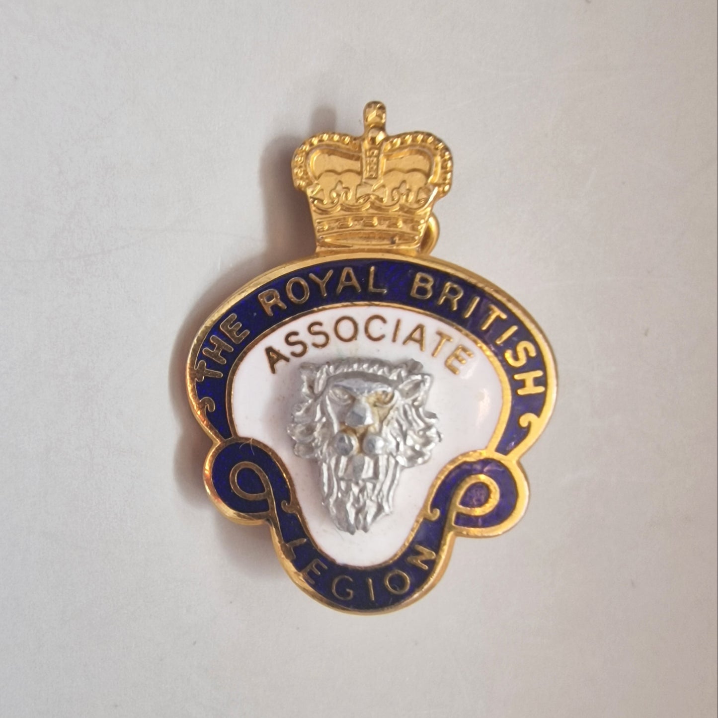 Vintage Royal British Legion Associate Brooch Gold-Tone Enamel Military UK Pin