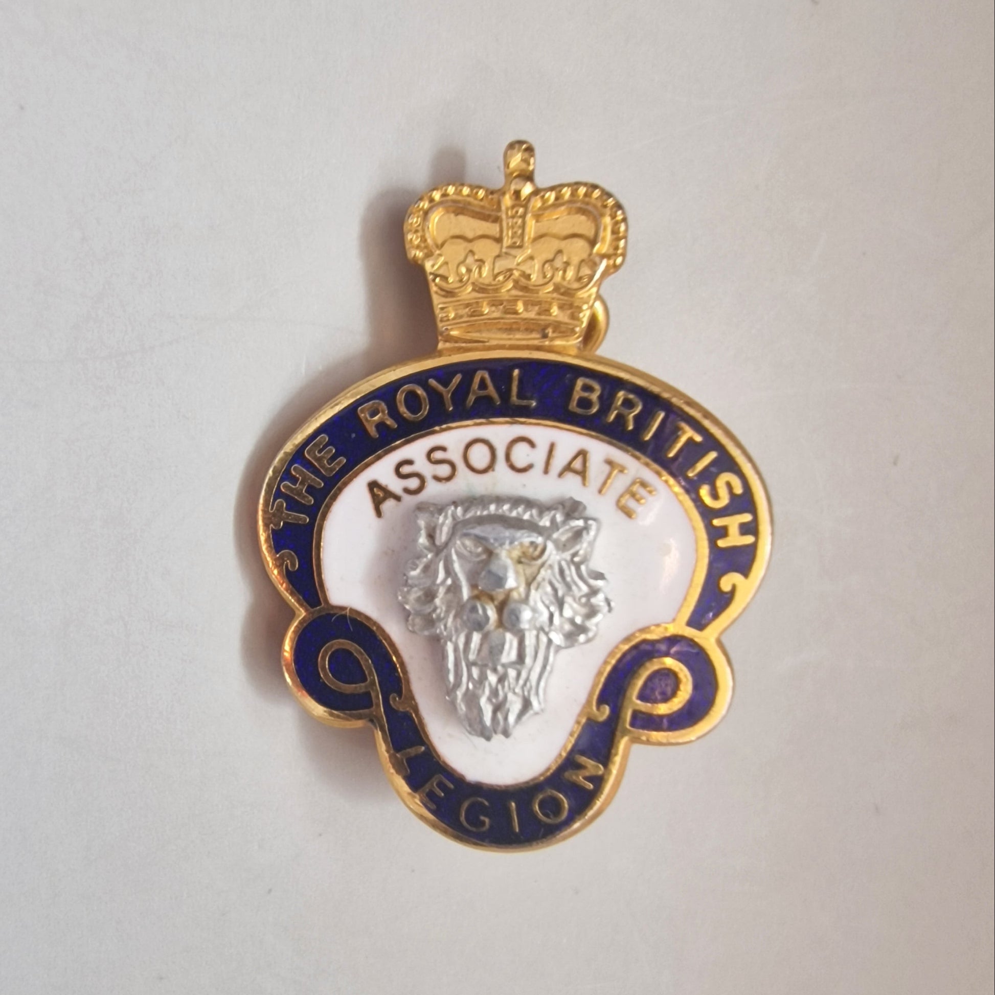 Vintage Royal British Legion Associate Brooch Gold-Tone Enamel Military UK Pin