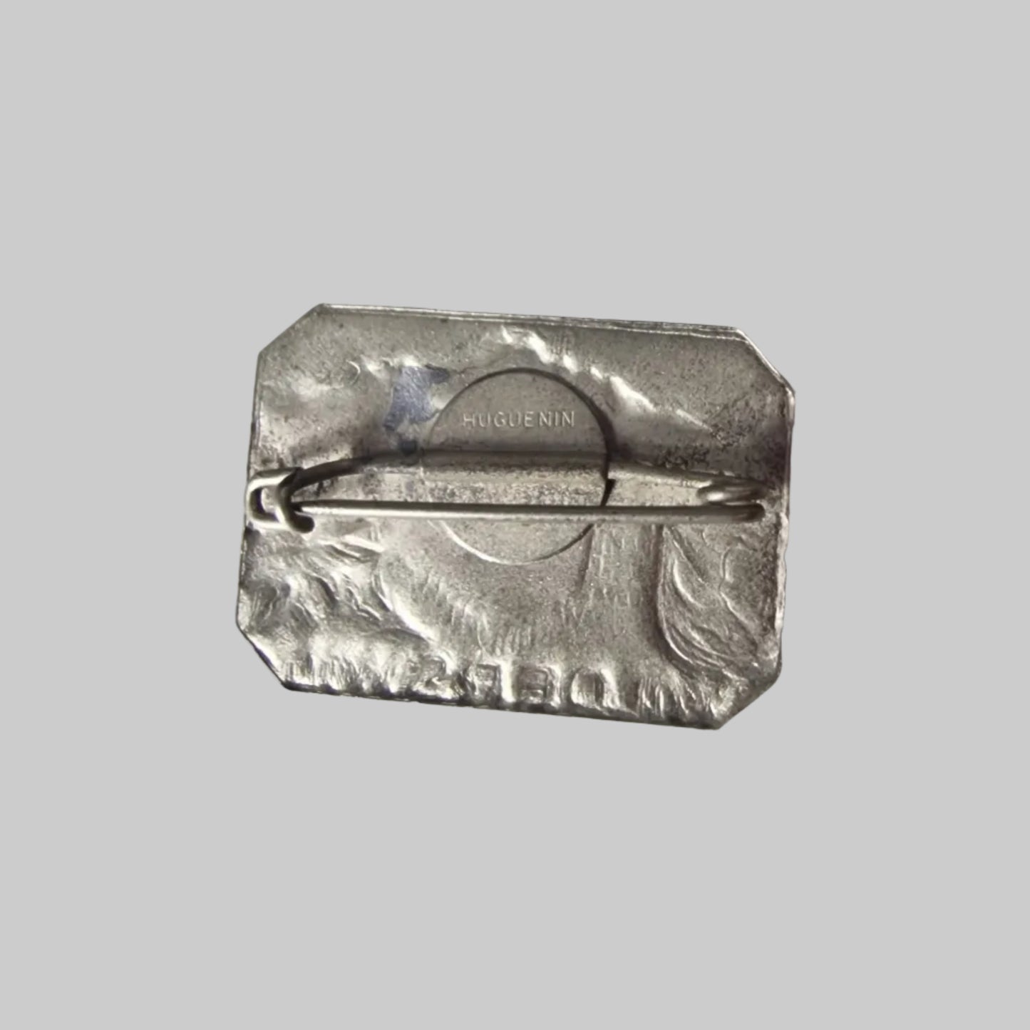 Huguenin Locle Vintage Silver-Tone Swiss Alpine Brooch Wilderswil Edelweiss Pin – photo 2