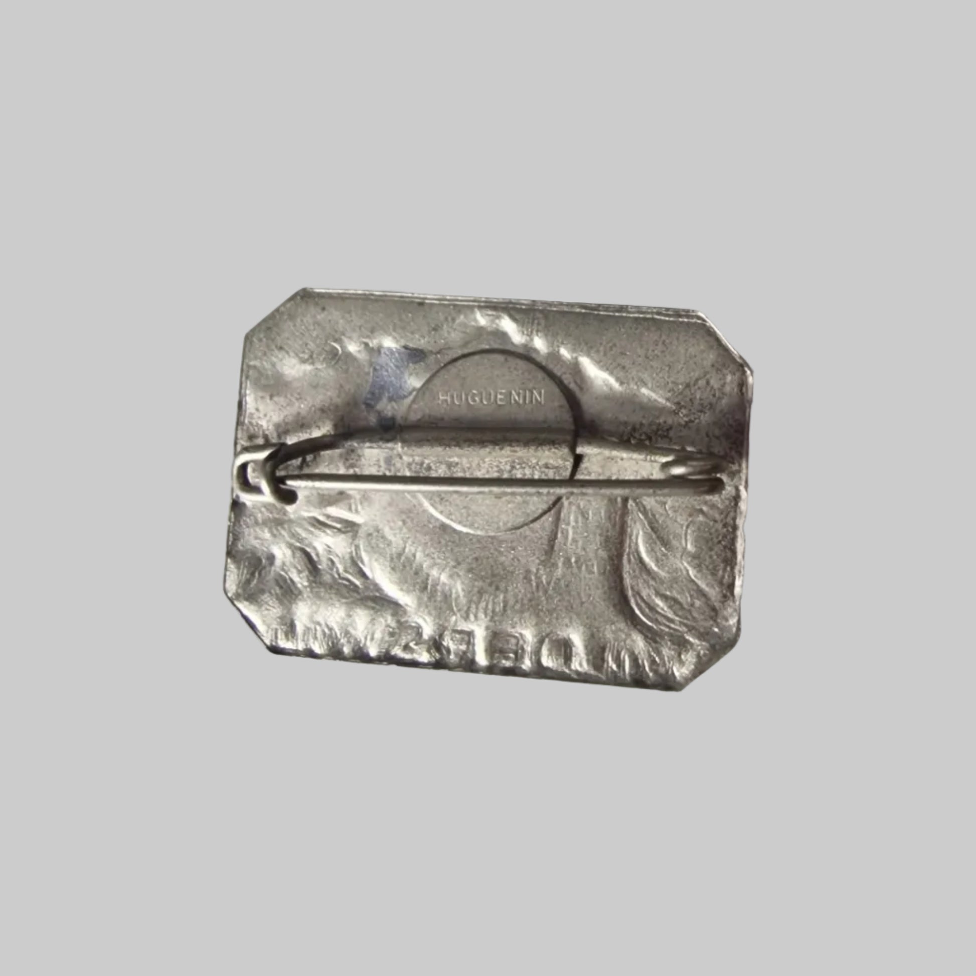 Huguenin Locle Vintage Silver-Tone Swiss Alpine Brooch Wilderswil Edelweiss Pin – photo 2