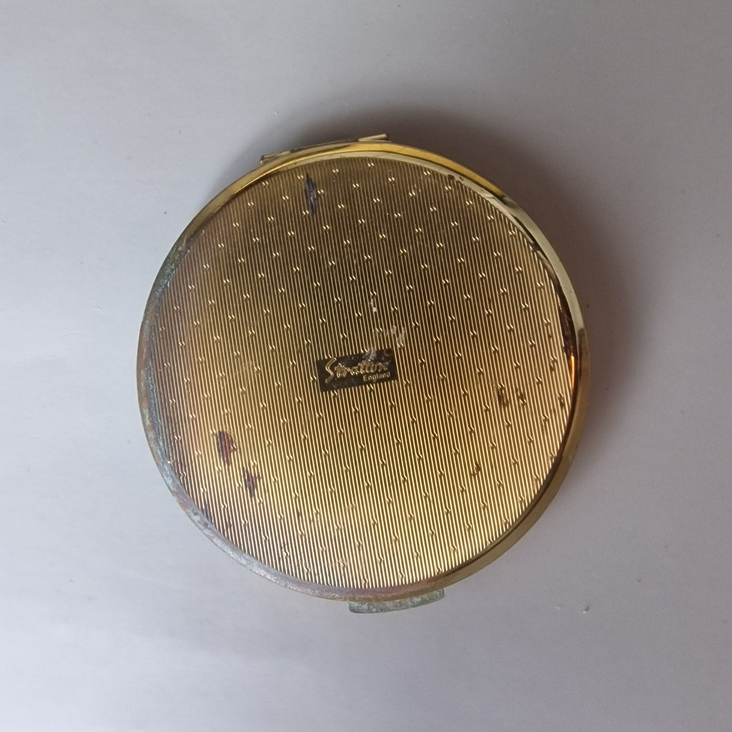 Vintage Stratton 1950s Gold-Tone Powder Compact Butterfly Mid-Century Signed UK