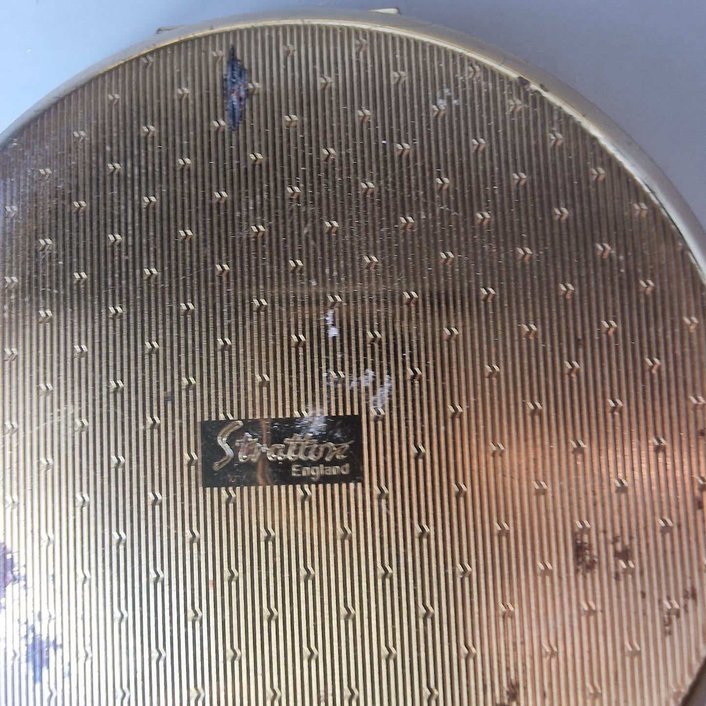 Vintage Stratton 1950s Gold-Tone Powder Compact Butterfly Mid-Century Signed UK