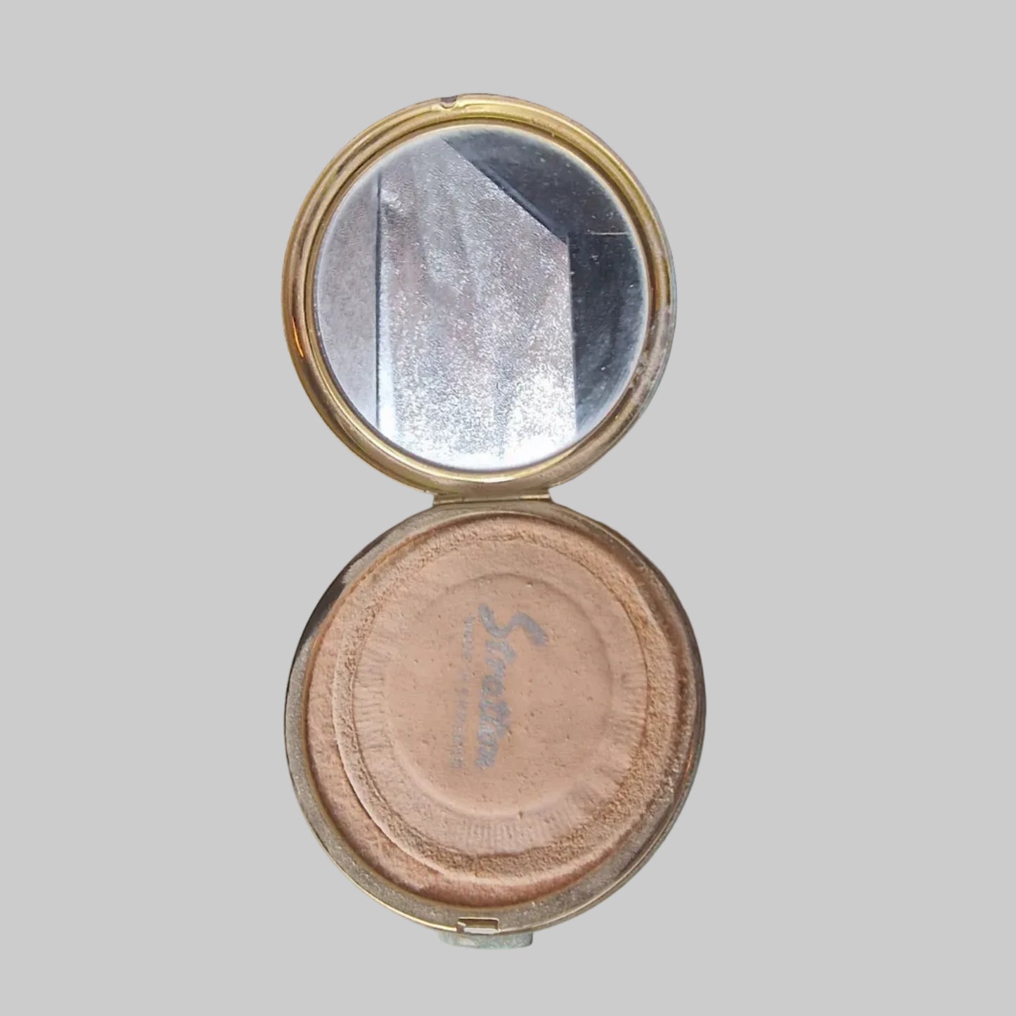 Vintage Stratton 1950s Gold-Tone Powder Compact Butterfly Mid-Century Signed UK