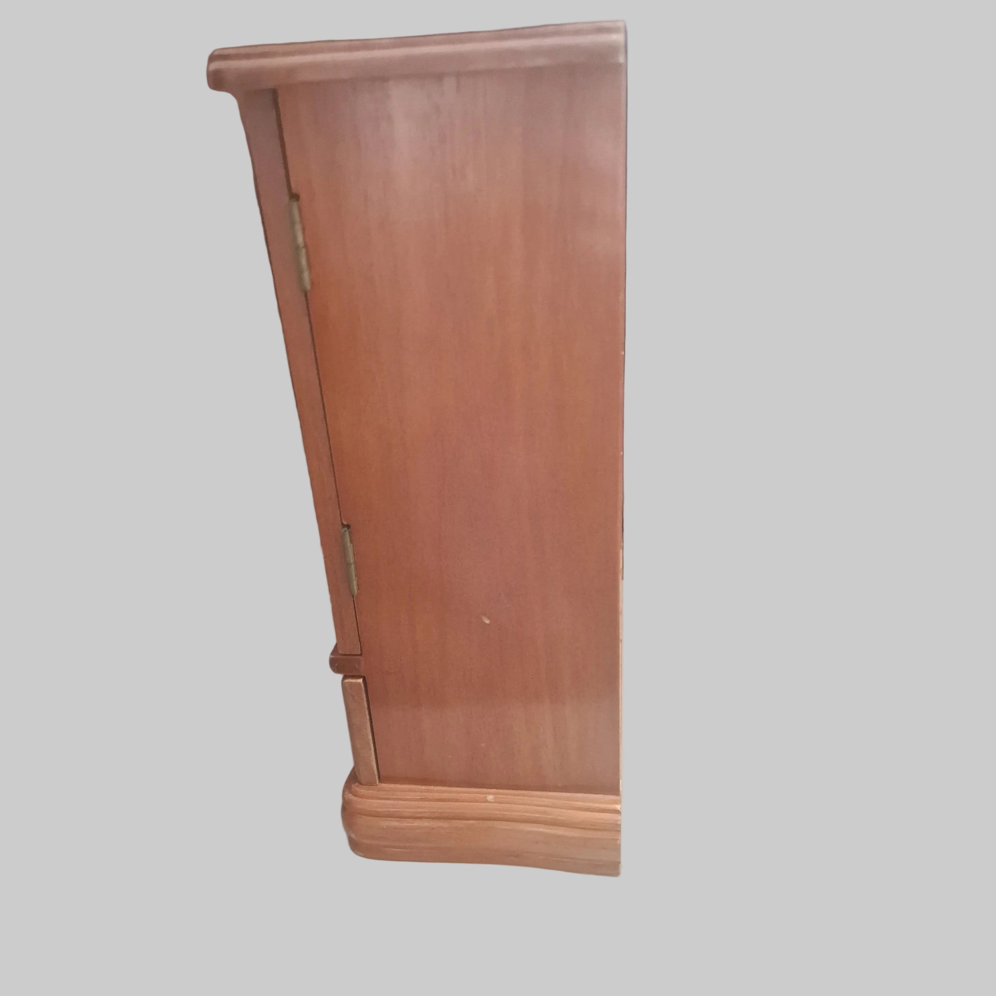 Vintage Wooden Jewellery Cabinet Floral Etched Glass Armoire Drawers Mirror Box – photo 10