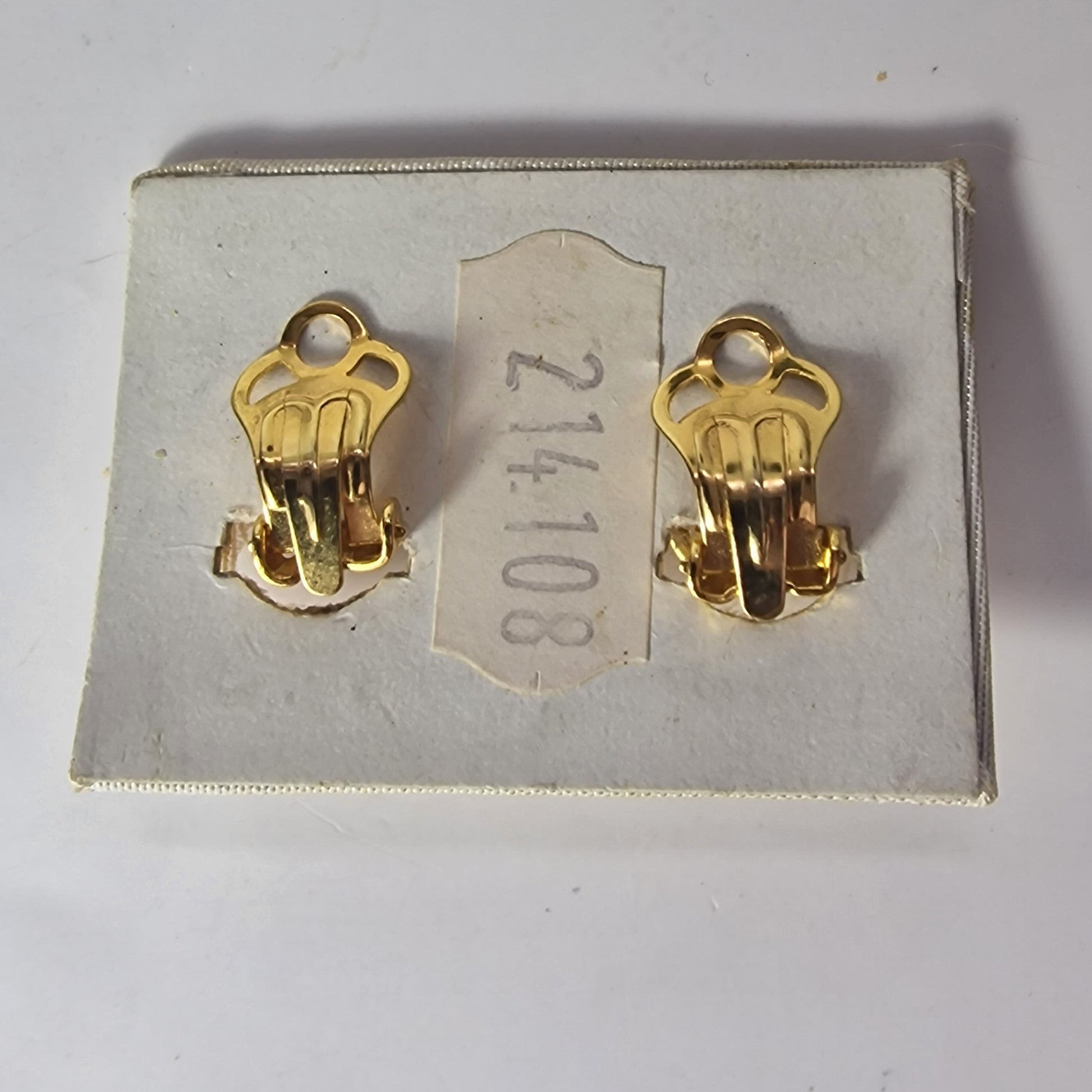 Vintage 1970s Spanish Toledo Damasquinado Clip Earrings Gold Bird Floral Spain – photo 2