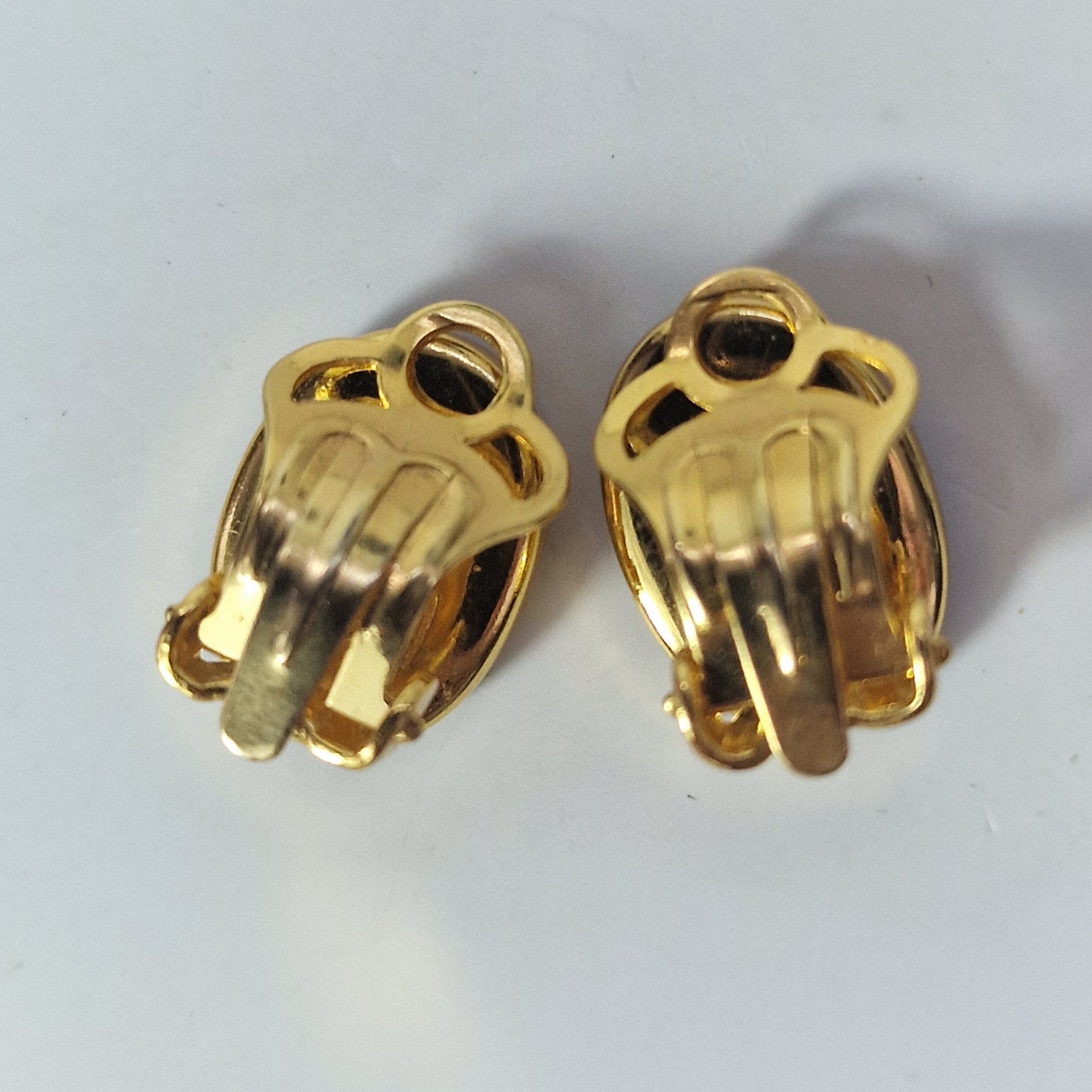 Vintage 1970s Spanish Toledo Damasquinado Clip Earrings Gold Bird Floral Spain – photo 5