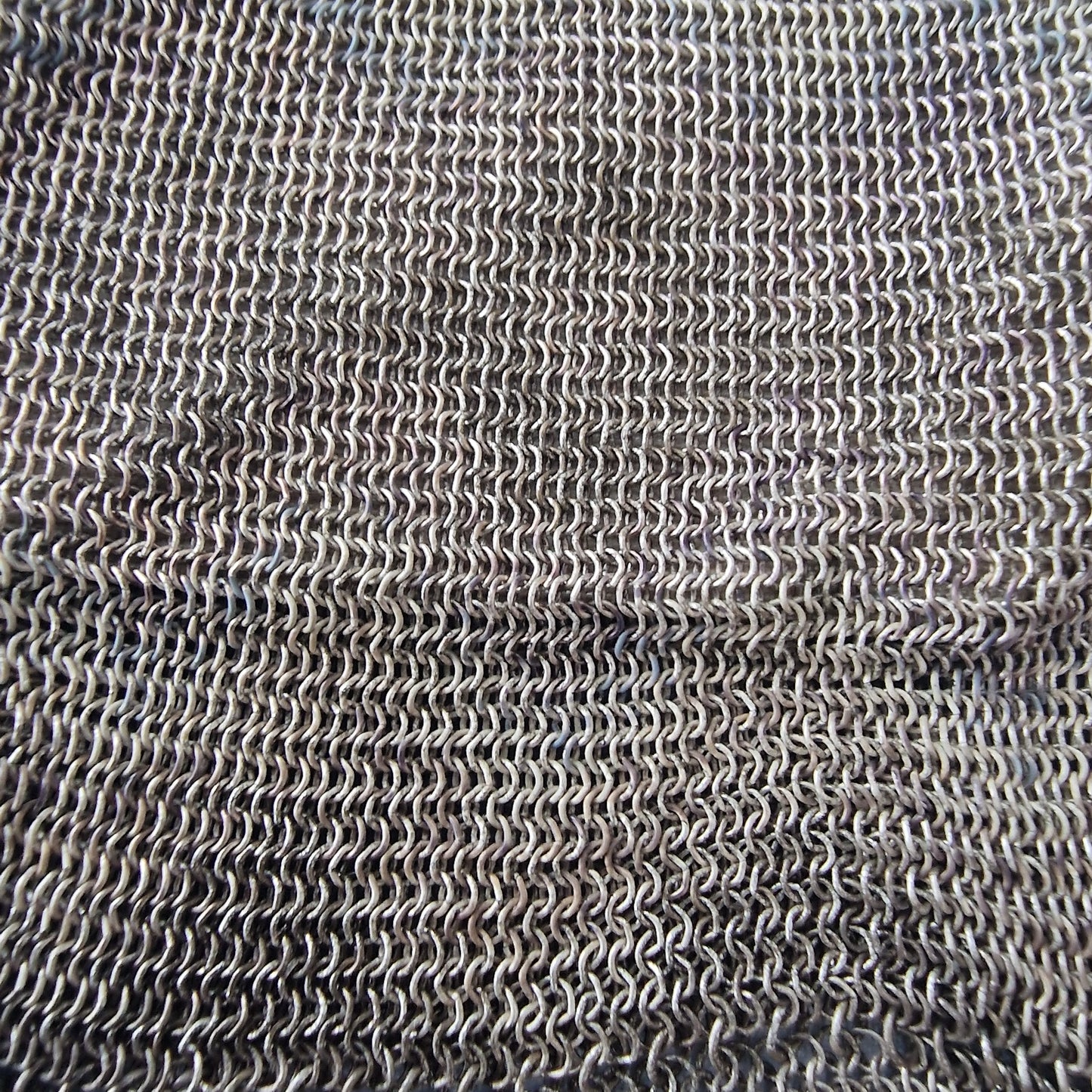 Antique Silver-Tone Metal Mesh Coin Bag Edwardian Chain Handle Blue Stone Clasp – photo 4