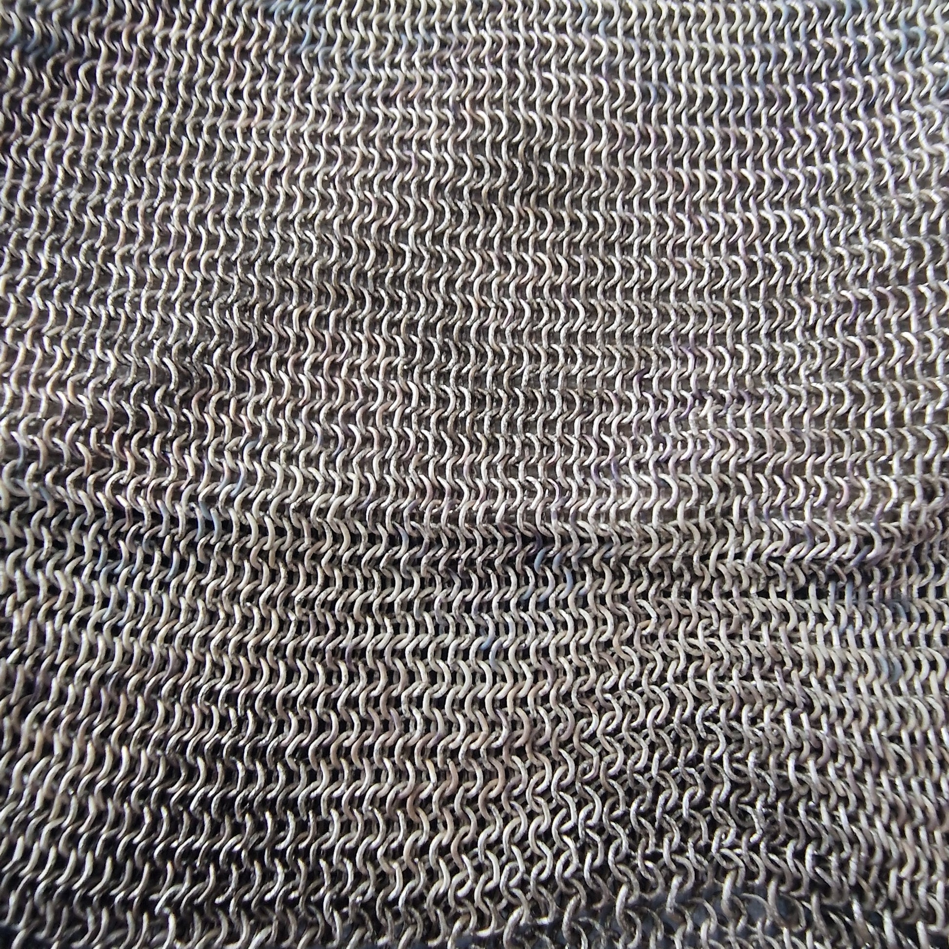 Antique Silver-Tone Metal Mesh Coin Bag Edwardian Chain Handle Blue Stone Clasp – photo 4