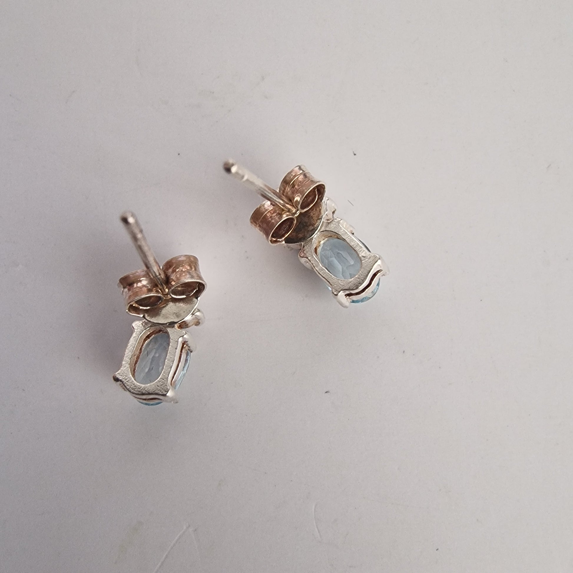 Vintage Elizabeth Duke 1990s Sterling Silver 925 Pendant Earrings Set Blue Topaz – photo 4