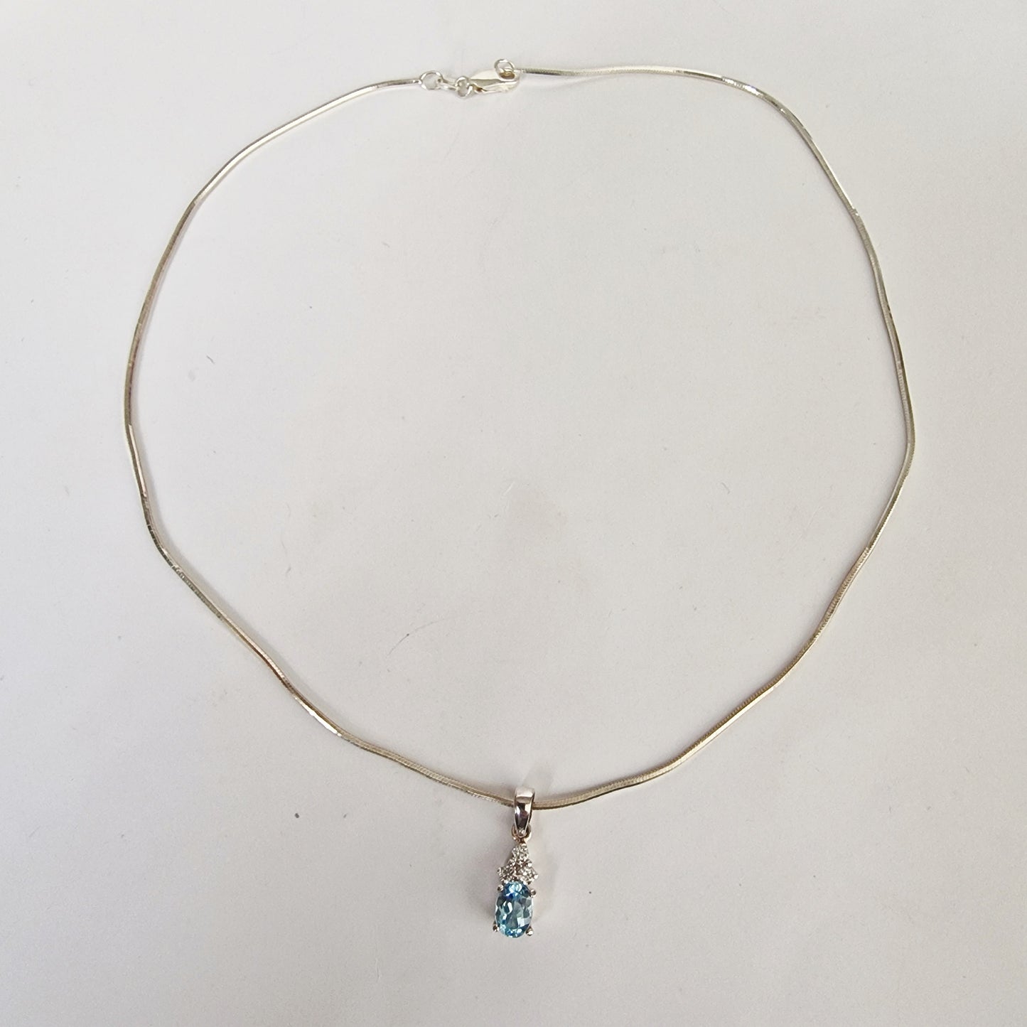 Vintage Elizabeth Duke 1990s Sterling Silver 925 Pendant Earrings Set Blue Topaz – photo 5