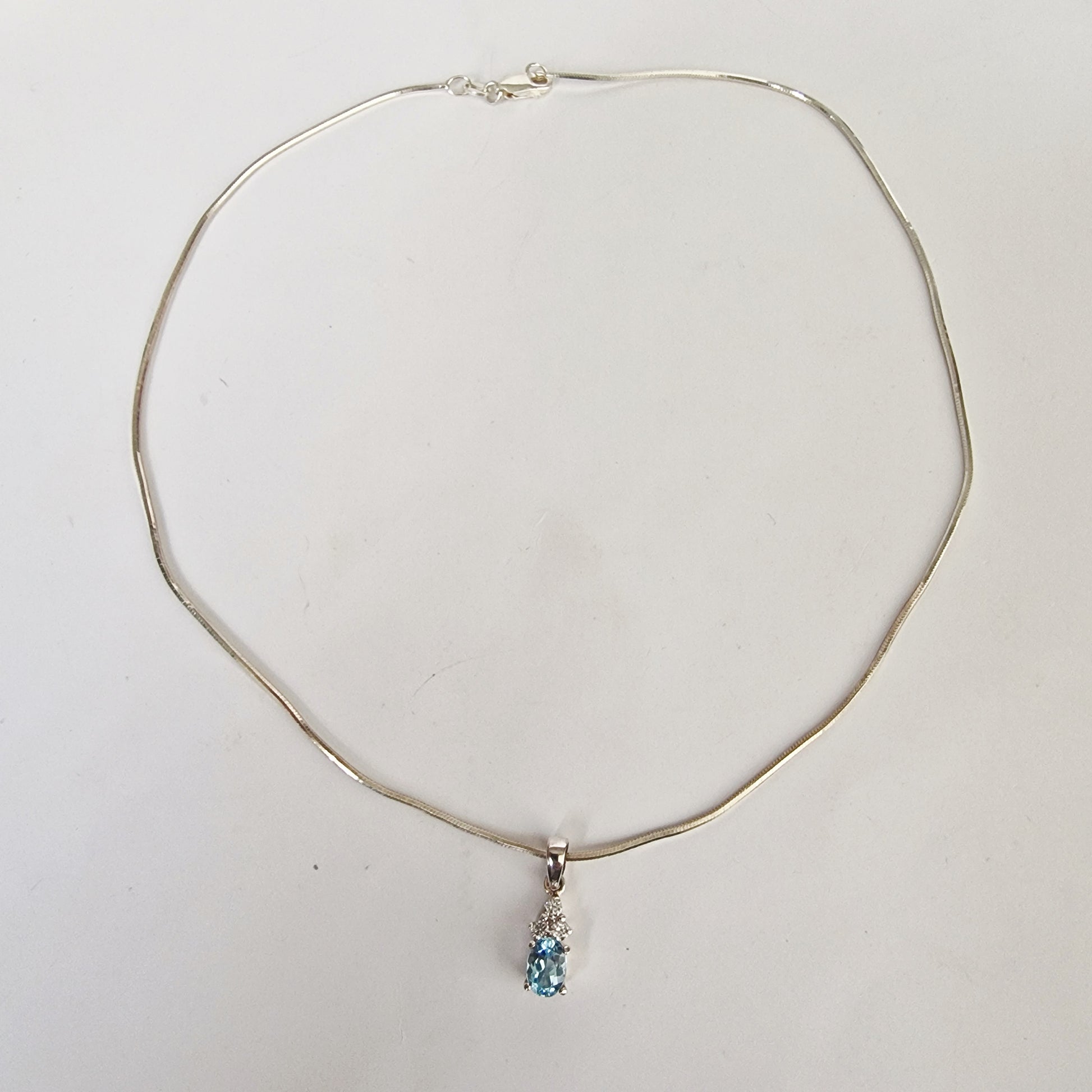 Vintage Elizabeth Duke 1990s Sterling Silver 925 Pendant Earrings Set Blue Topaz – photo 5