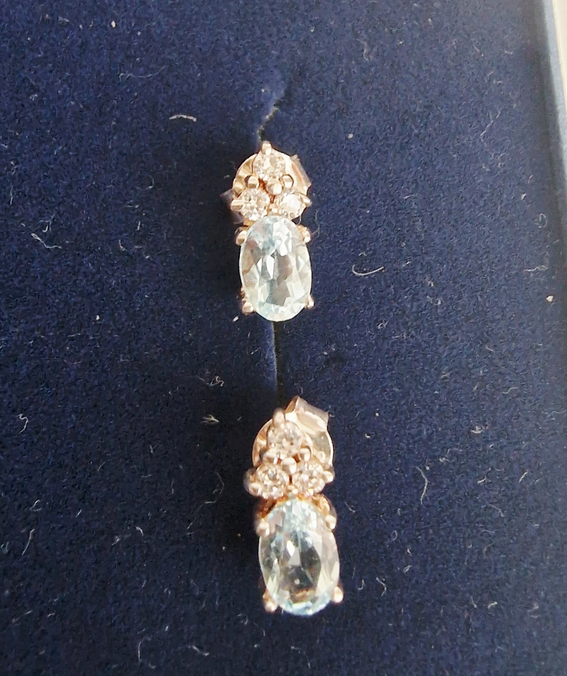 Vintage Elizabeth Duke 1990s Sterling Silver 925 Pendant Earrings Set Blue Topaz – photo 8
