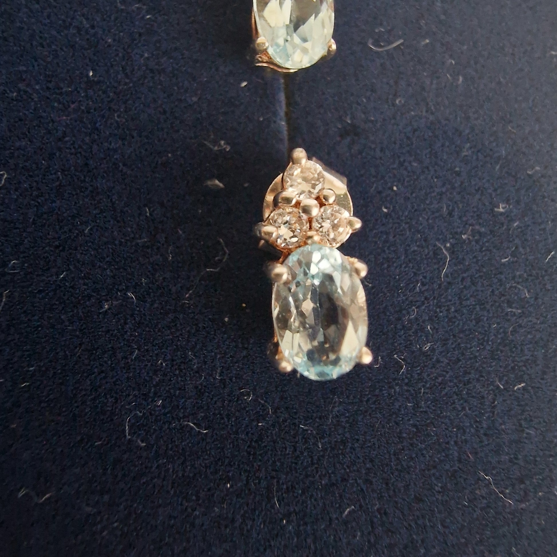 Vintage Elizabeth Duke 1990s Sterling Silver 925 Pendant Earrings Set Blue Topaz – photo 9
