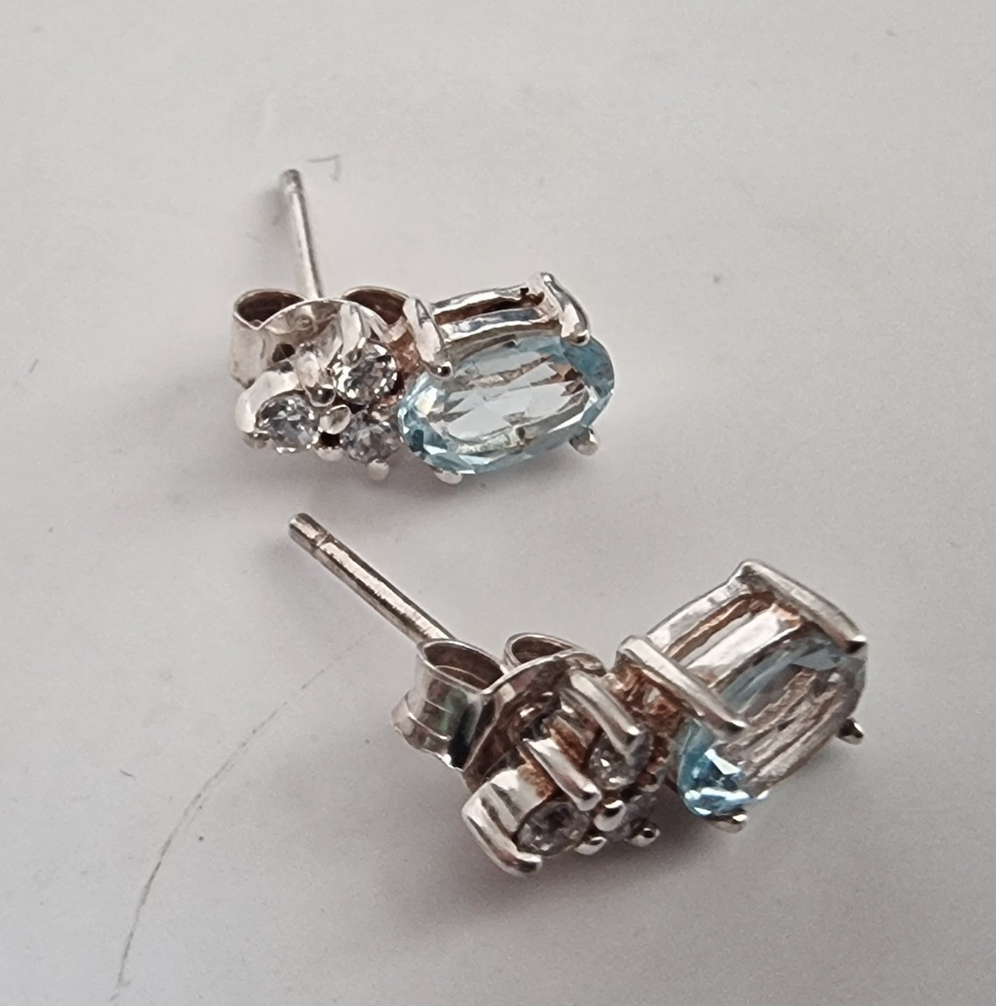 Vintage Elizabeth Duke 1990s Sterling Silver 925 Pendant Earrings Set Blue Topaz – photo 10