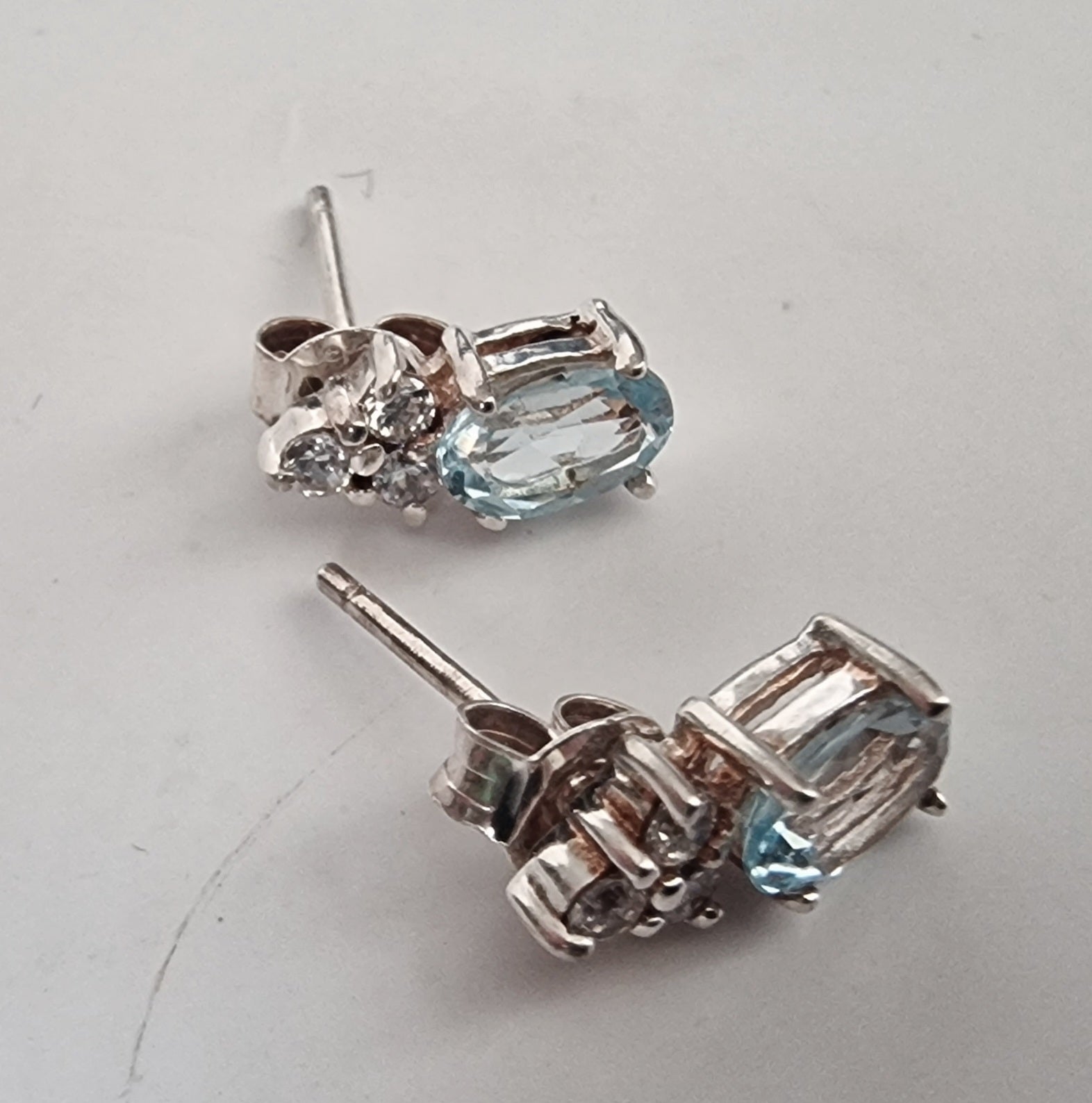 Vintage Elizabeth Duke 1990s Sterling Silver 925 Pendant Earrings Set Blue Topaz – photo 10