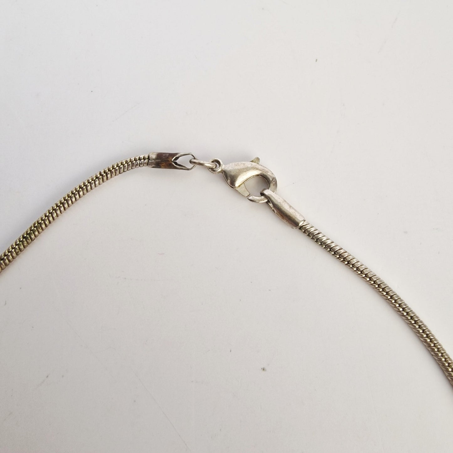 Vintage 1990s Silver-Tone Geometric Square Pendant Necklace Mixed Metal Amber – photo 4