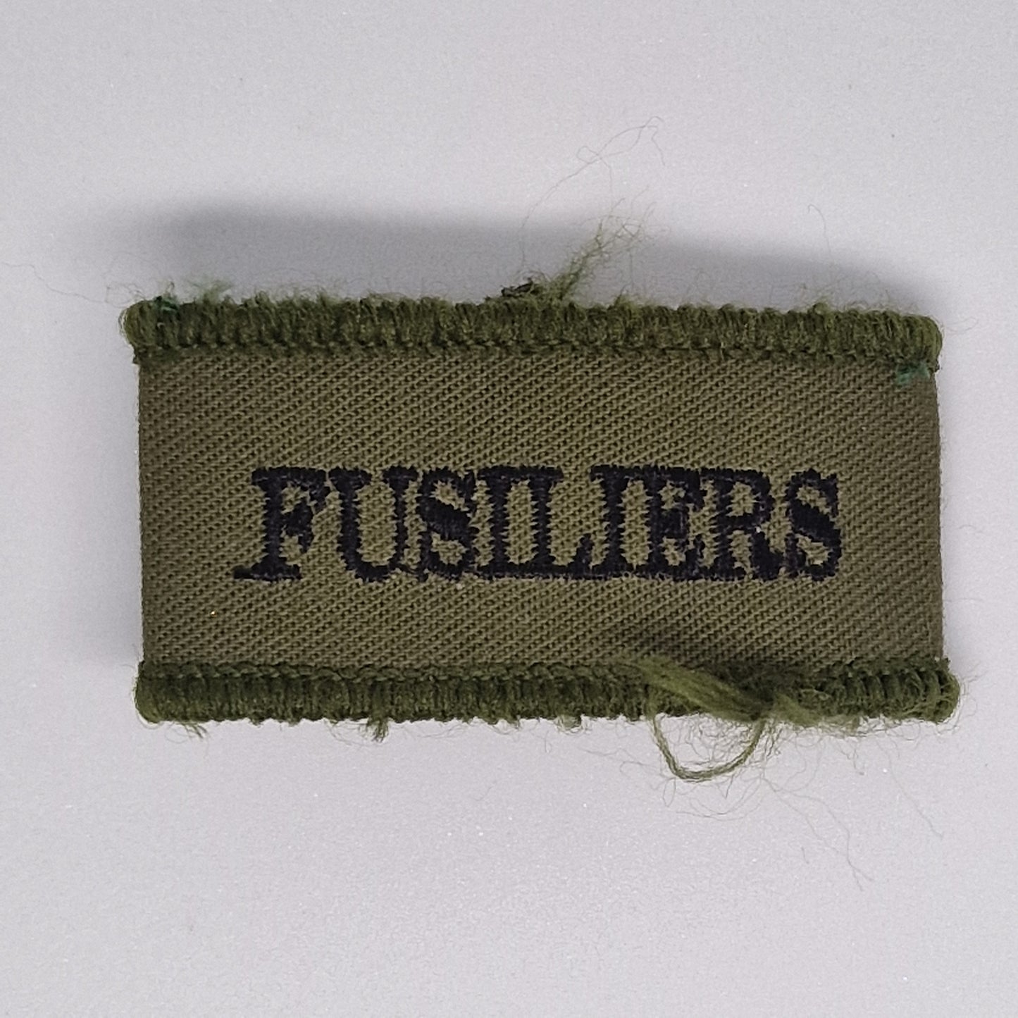 Vintage 1970s Fusiliers Fabric Military Shoulder Title Woven Patch British Army