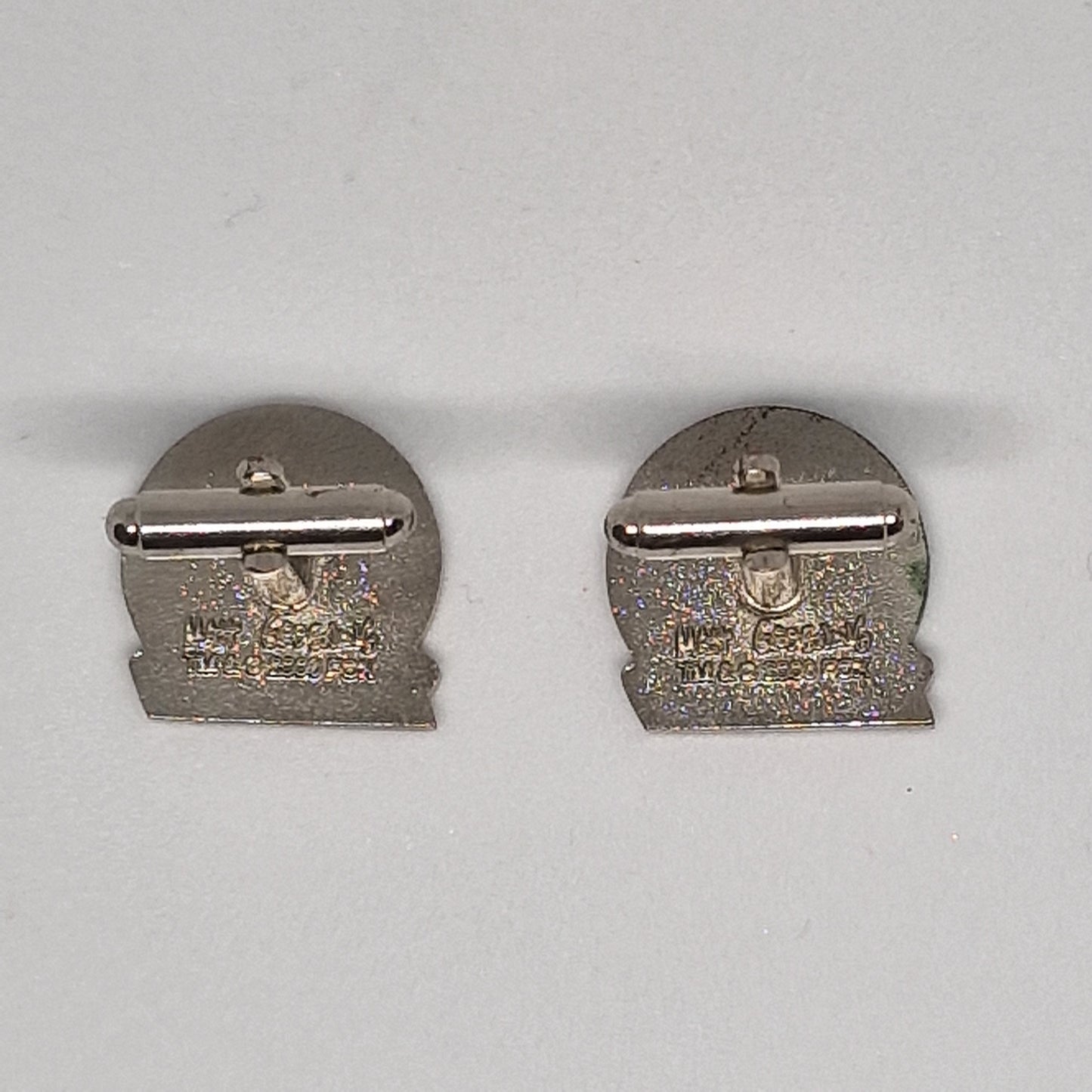 Vintage 2000s Silver-Tone Enamel Cufflinks Simpsons Homer To Alcohol FOX Novelty – photo 4