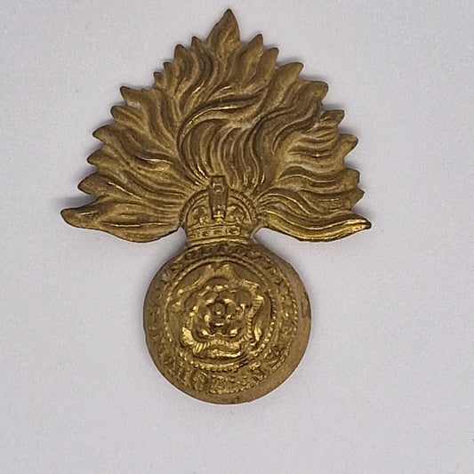 Vintage 1950s Gold-Tone Military Grenade Brooch Fusilier Regiment Badge Emblem