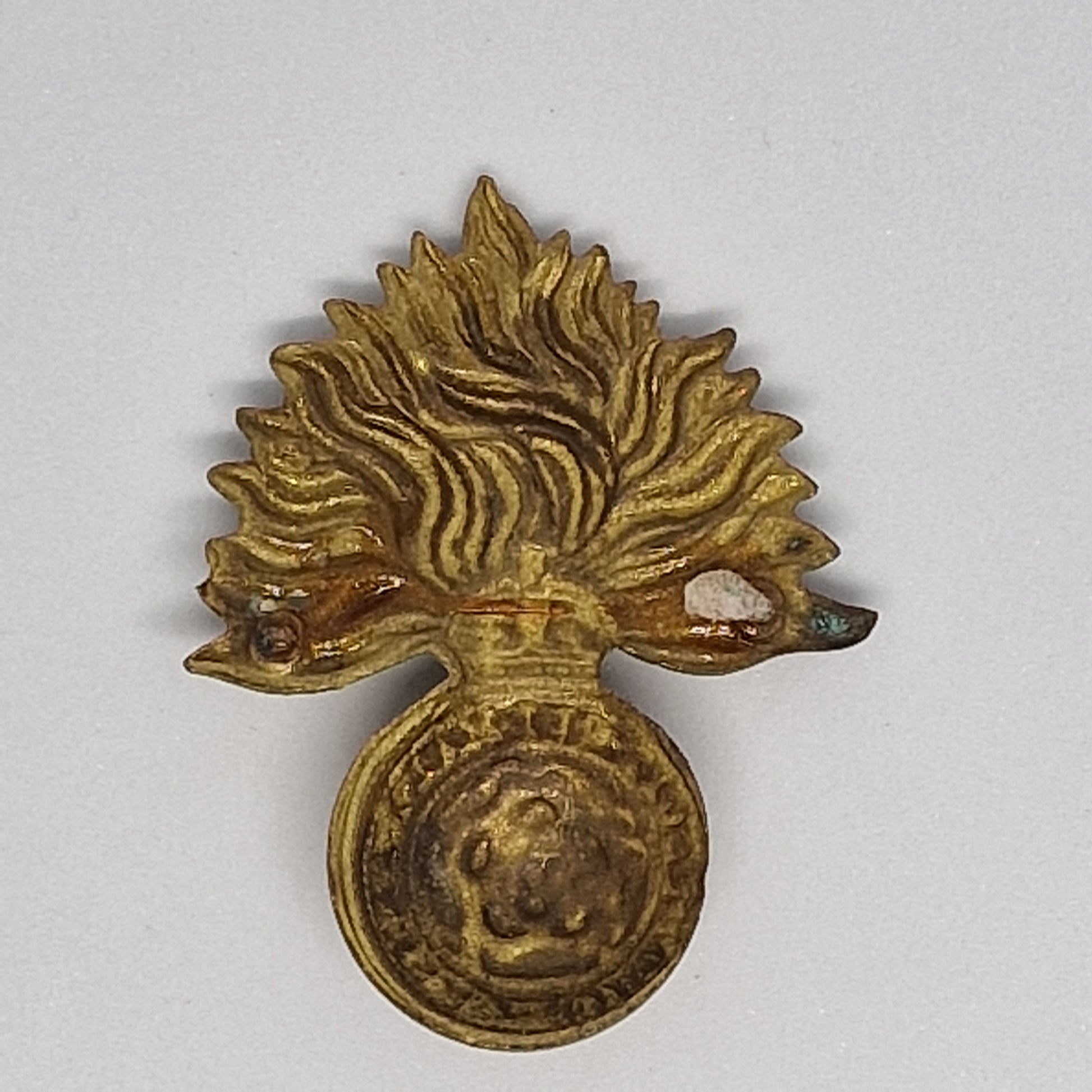 Vintage 1950s Gold-Tone Military Grenade Brooch Fusilier Regiment Badge Emblem – photo 2