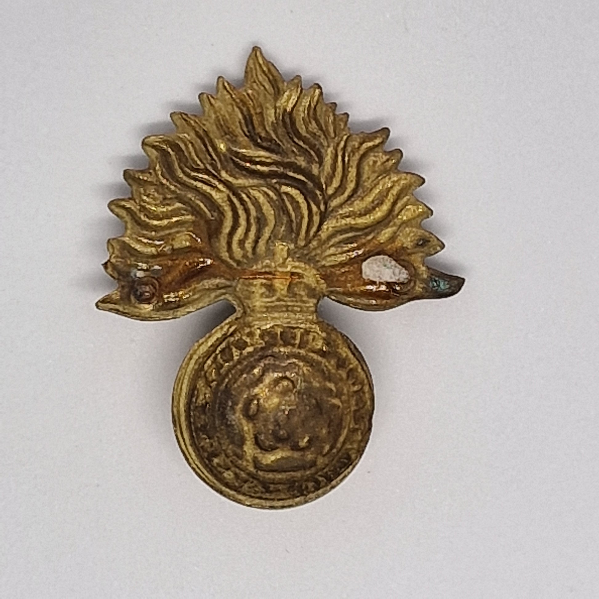 Vintage 1950s Gold-Tone Military Grenade Brooch Fusilier Regiment Badge Emblem – photo 3