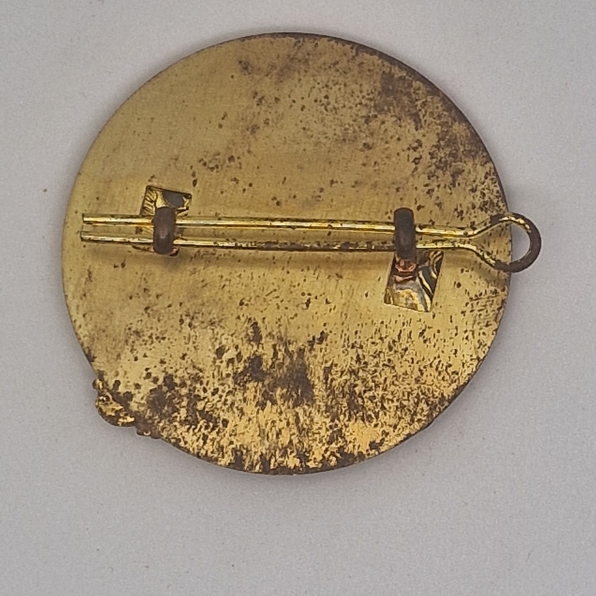 Vintage 1950s Gold-Tone British Royal Coat Of Arms Military Brooch Badge Mens – photo 3