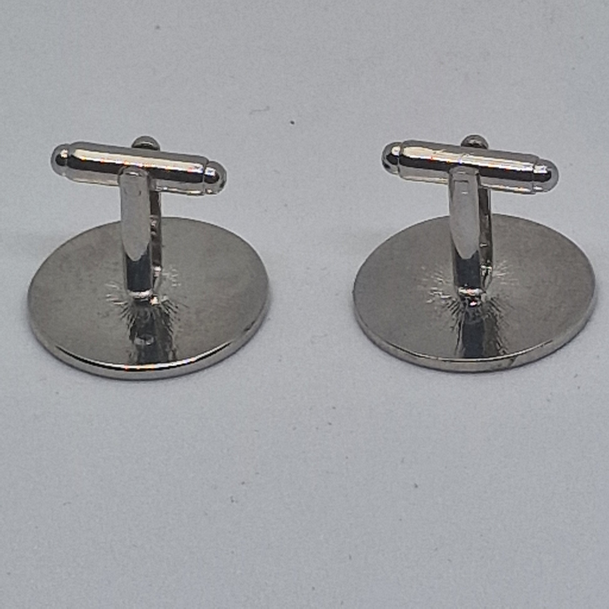 Vintage 1970s Silver-Tone Celtic Knotwork Enamel Cufflinks Black Mens Geometric – photo 5