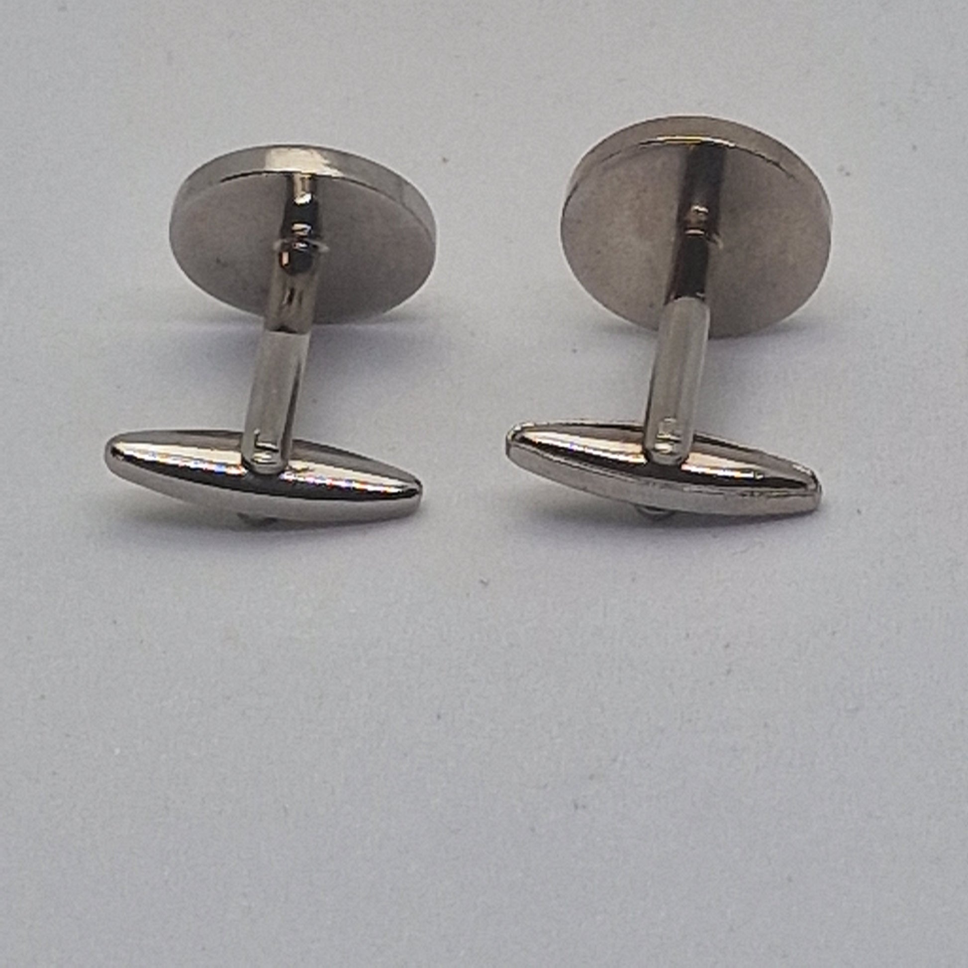 Vintage 1970s Silver-Tone Plain Round Disc Cufflinks Minimalist Geometric Men – photo 5