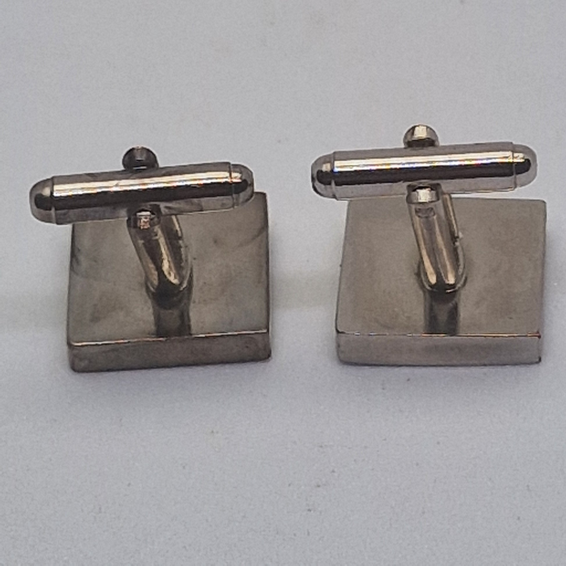 Vintage 1970s Silver-Tone Novelty Cufflinks British Pub Humour Figural Mens Wear – photo 3