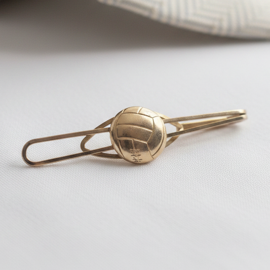 Vintage Strattons 1960s Gold-Tone Football Tie Clip Figural Sports Signed Mens