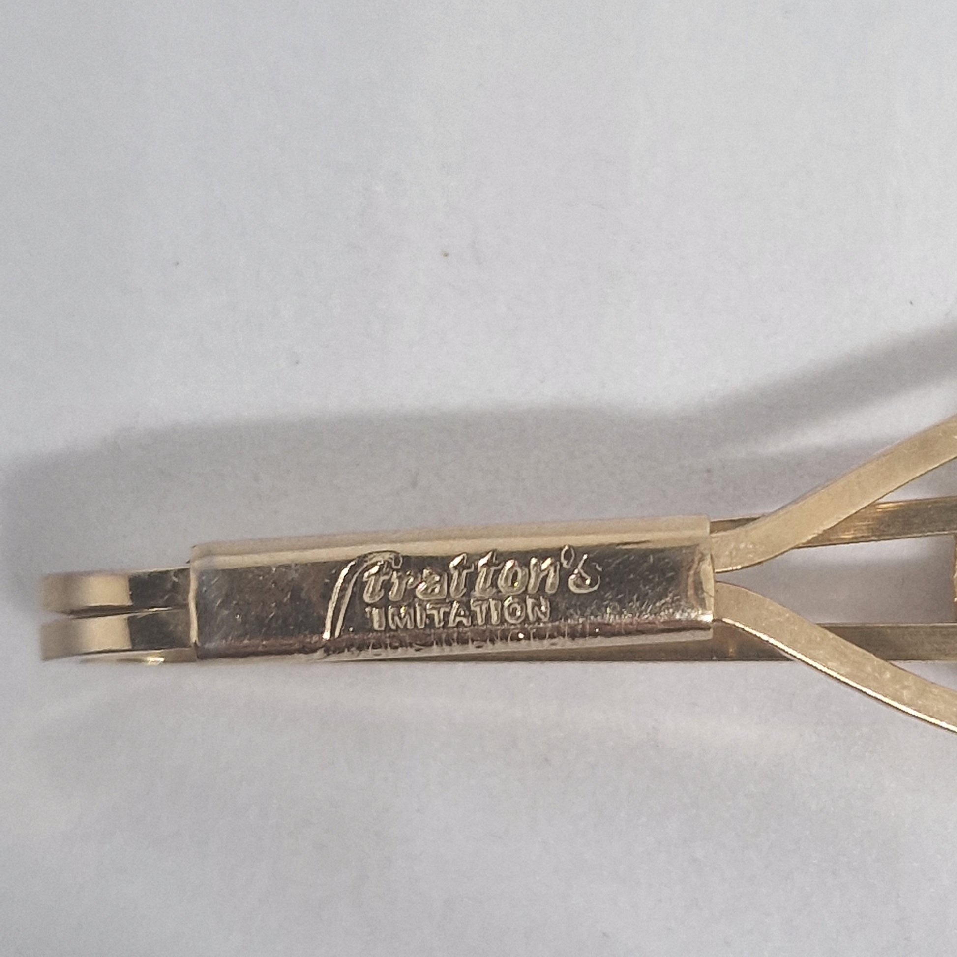 Vintage Strattons 1960s Gold-Tone Football Tie Clip Figural Sports Signed Mens – photo 7
