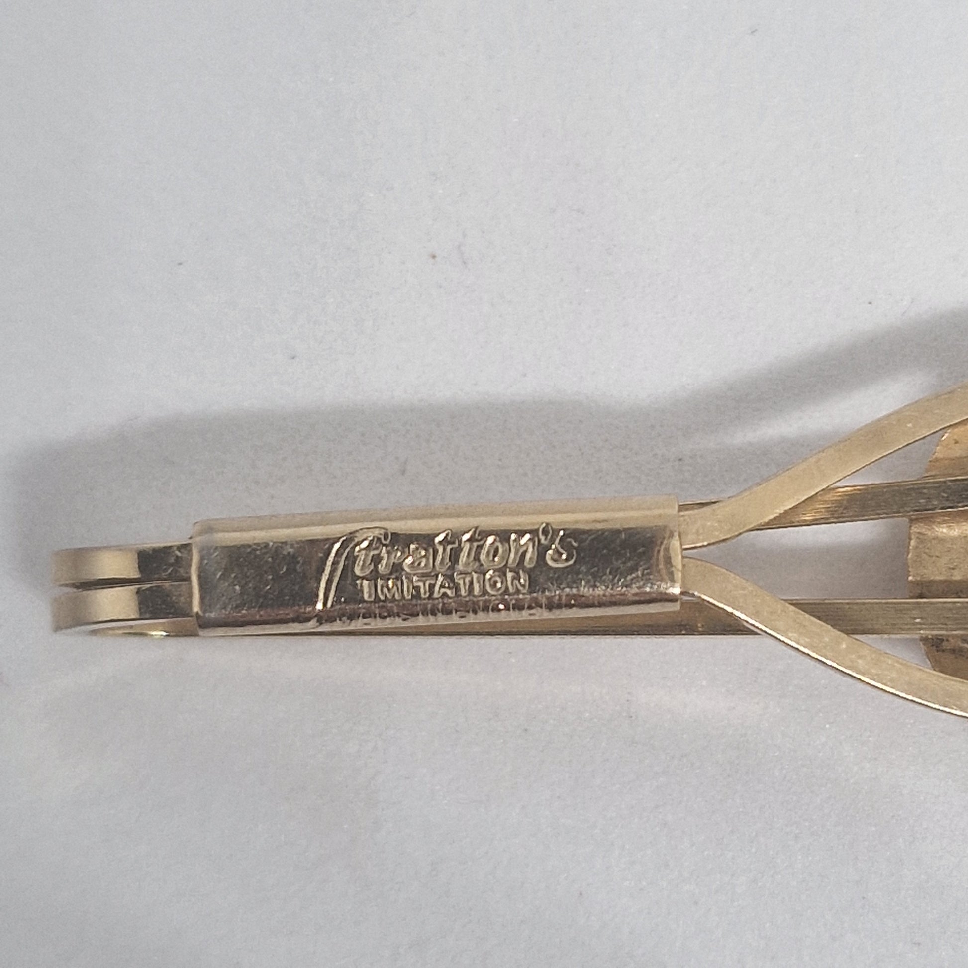 Vintage Strattons 1960s Gold-Tone Football Tie Clip Figural Sports Signed Mens – photo 8