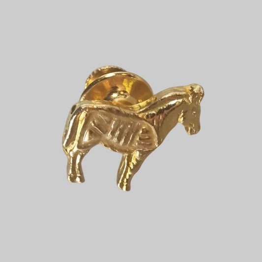 Vintage Gold-Tone Rearing Horse Figural Brooch Equestrian Costume Wildlife Pin