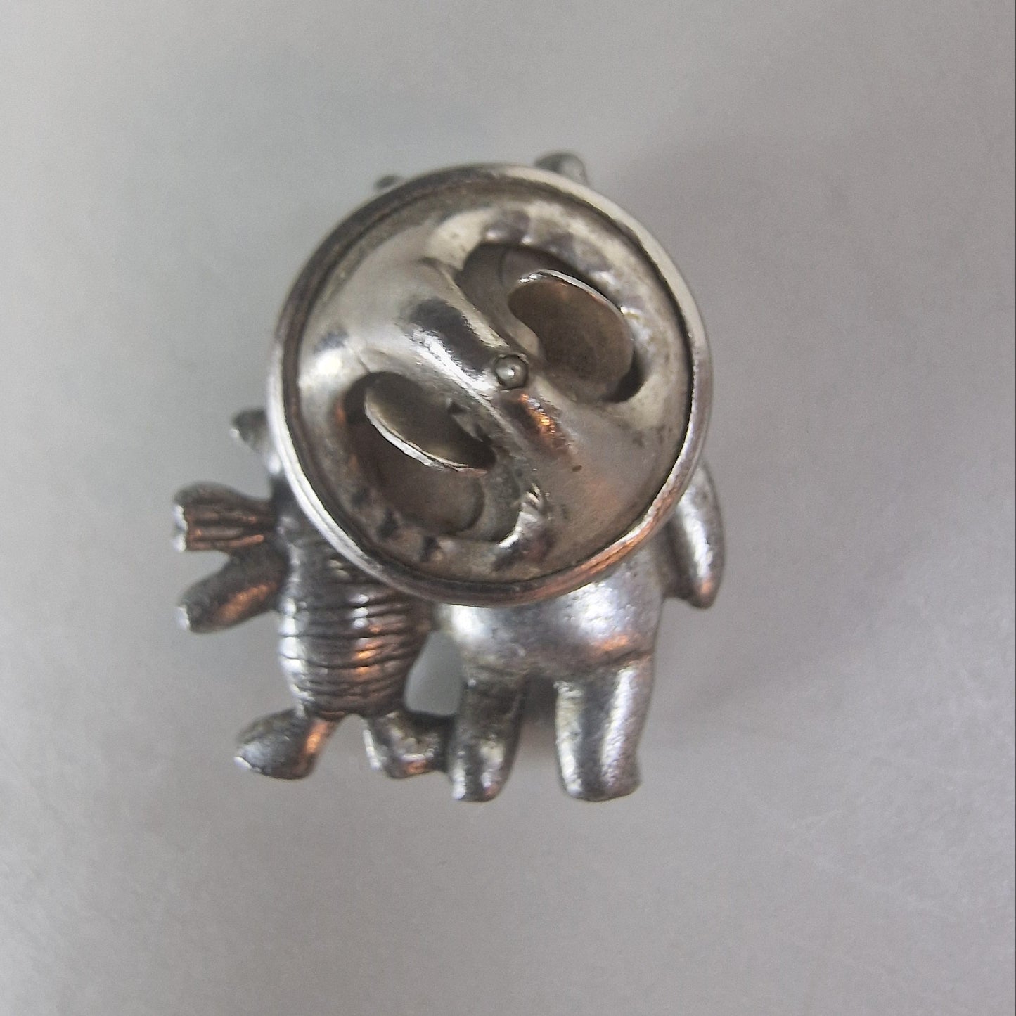 Vintage Silver-Tone Mama Bear And Baby Bear Novelty Figural Brooch Animal Pin – photo 2