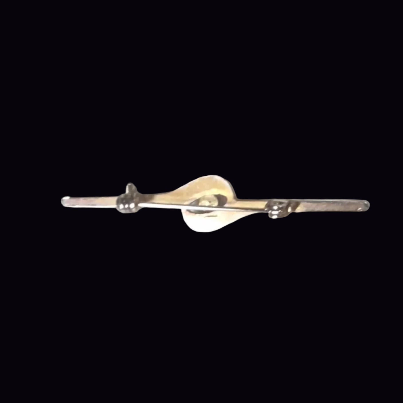 Vintage Gold-Tone Clear Crystal Rhinestone Bar Brooch Infinity Knot Geometric – photo 4