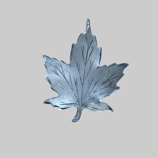 Vintage Sterling Silver Leaf Brooch Botanical Maple Figural Pin Signed Mid Centu