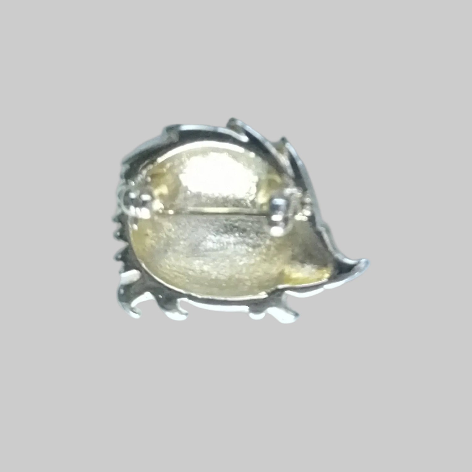 Vintage Silver-Tone Brown Enamel Hedgehog Figural Brooch Animal Lapel Pin 70s – photo 2