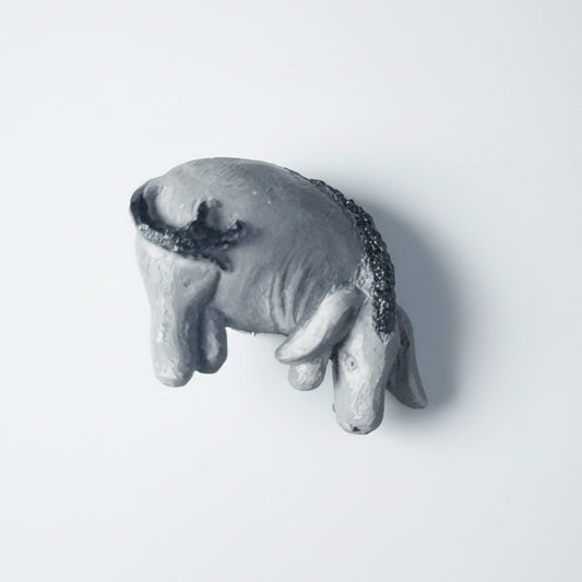 Vintage Ceramic Donkey Brooch Figural Animal Lapel Pin England Mid-Century 1950s