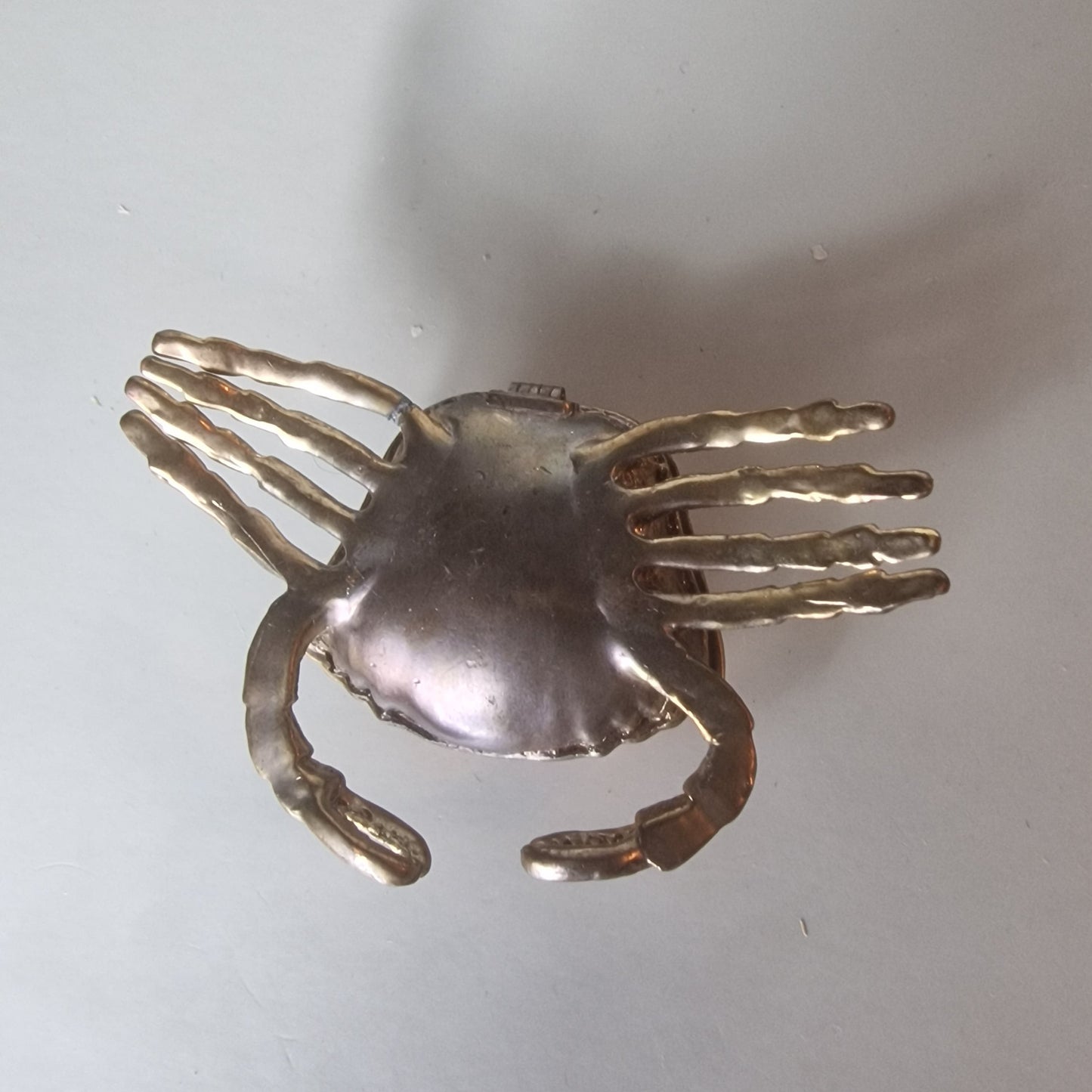Vintage Gold-Tone Enamel Crab Jewellery Box Figural Rhinestone Animal Figurine – photo 5
